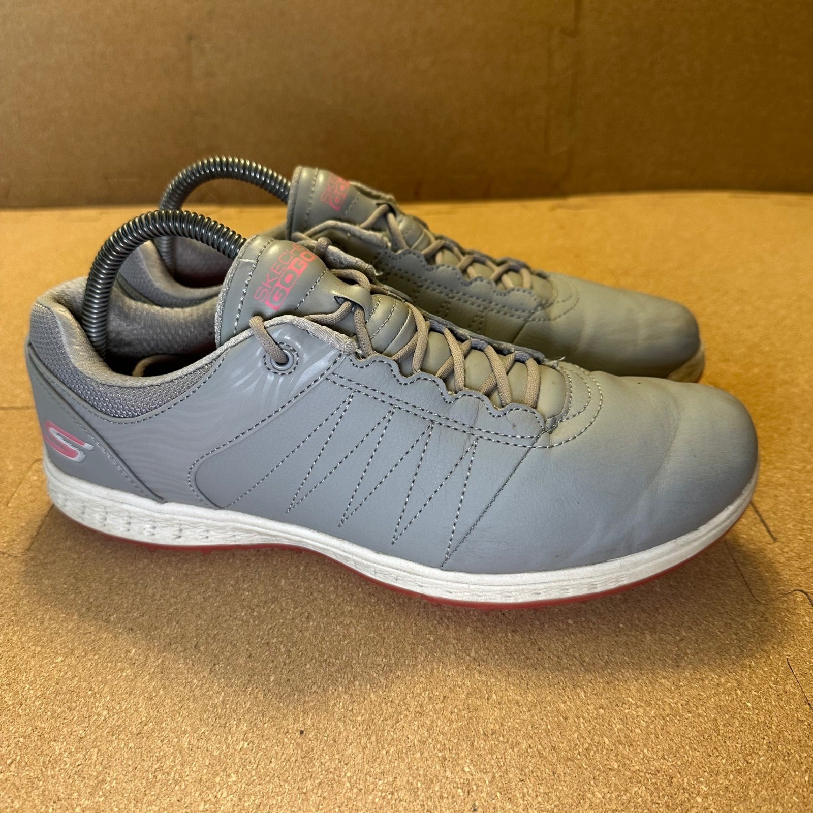 Skechers Go Golf Womens 9.5 Gray Pink Spikeless Golf Shoes SN 123009 GYPK