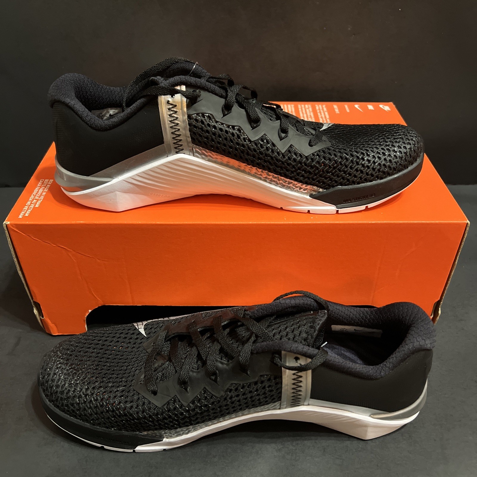 Sz 12 – NIKE WMNS METCON 6 BLACK MTLLC SILVER 2020 MENS 10.5 NEW
