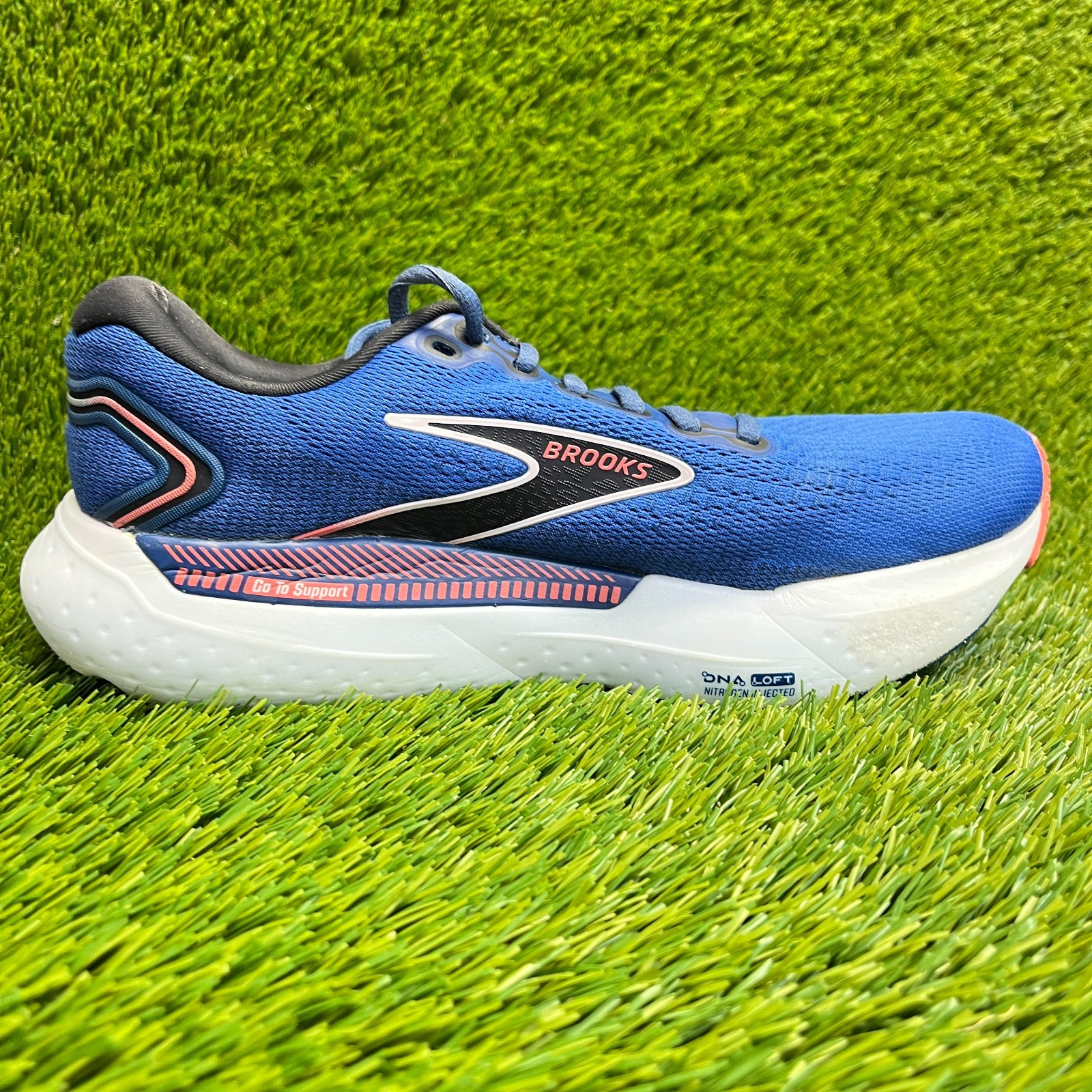 Brooks Glycerin GTS 21 Womens Size 9.5 Blue Black Running Walking Shoes Sneakers