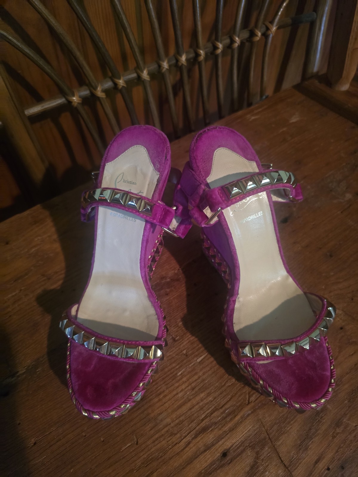 Christian Louboutin Espadrille Studded Sandals Size 6