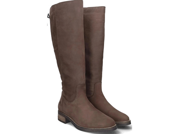 Womens Nubuck Leather Knee High Boots Expresso Brown Lace Back Zip New In Box