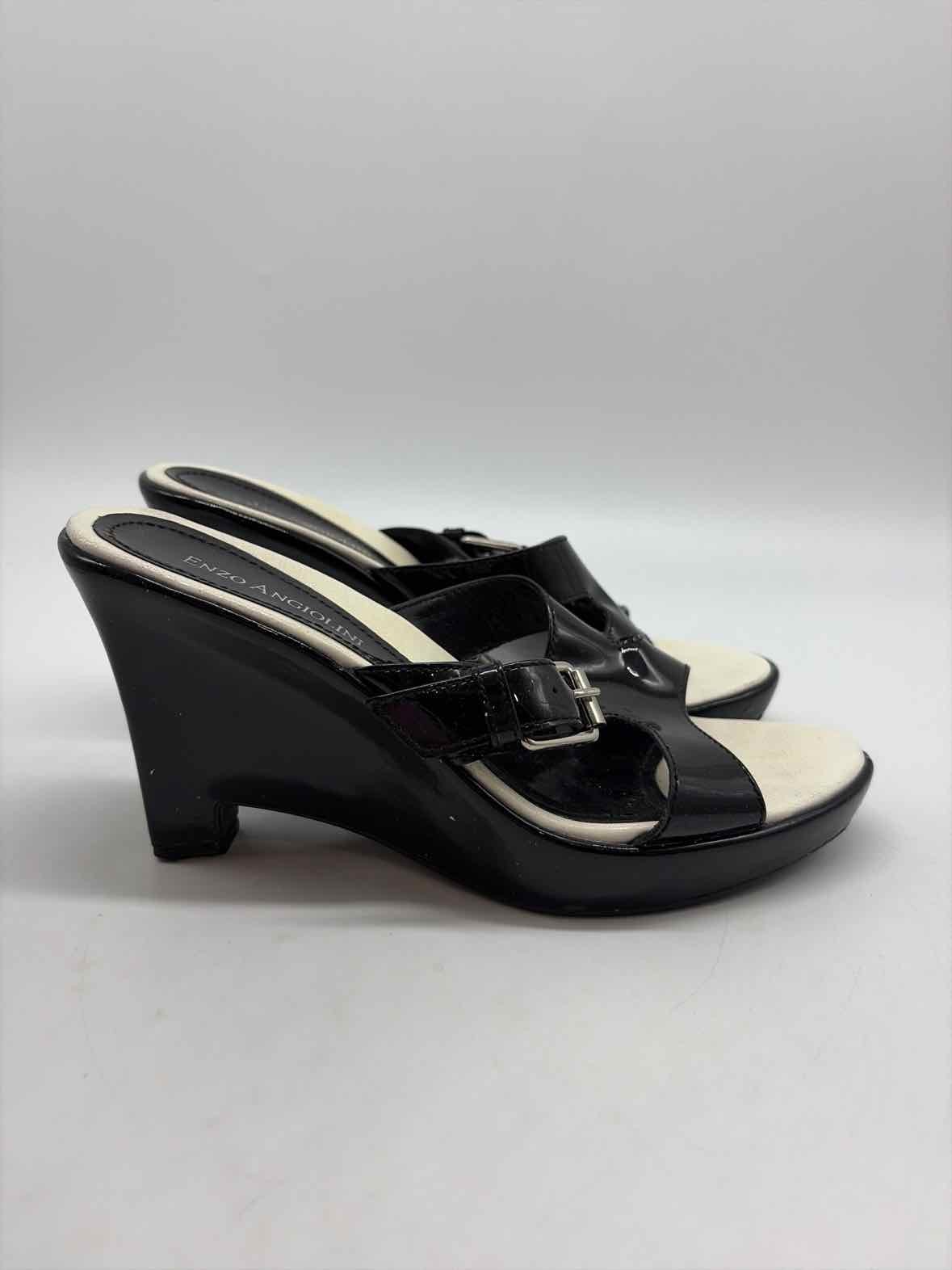 Pre-Owned Enzo Angiolini Black Size 6 Wedge Heels