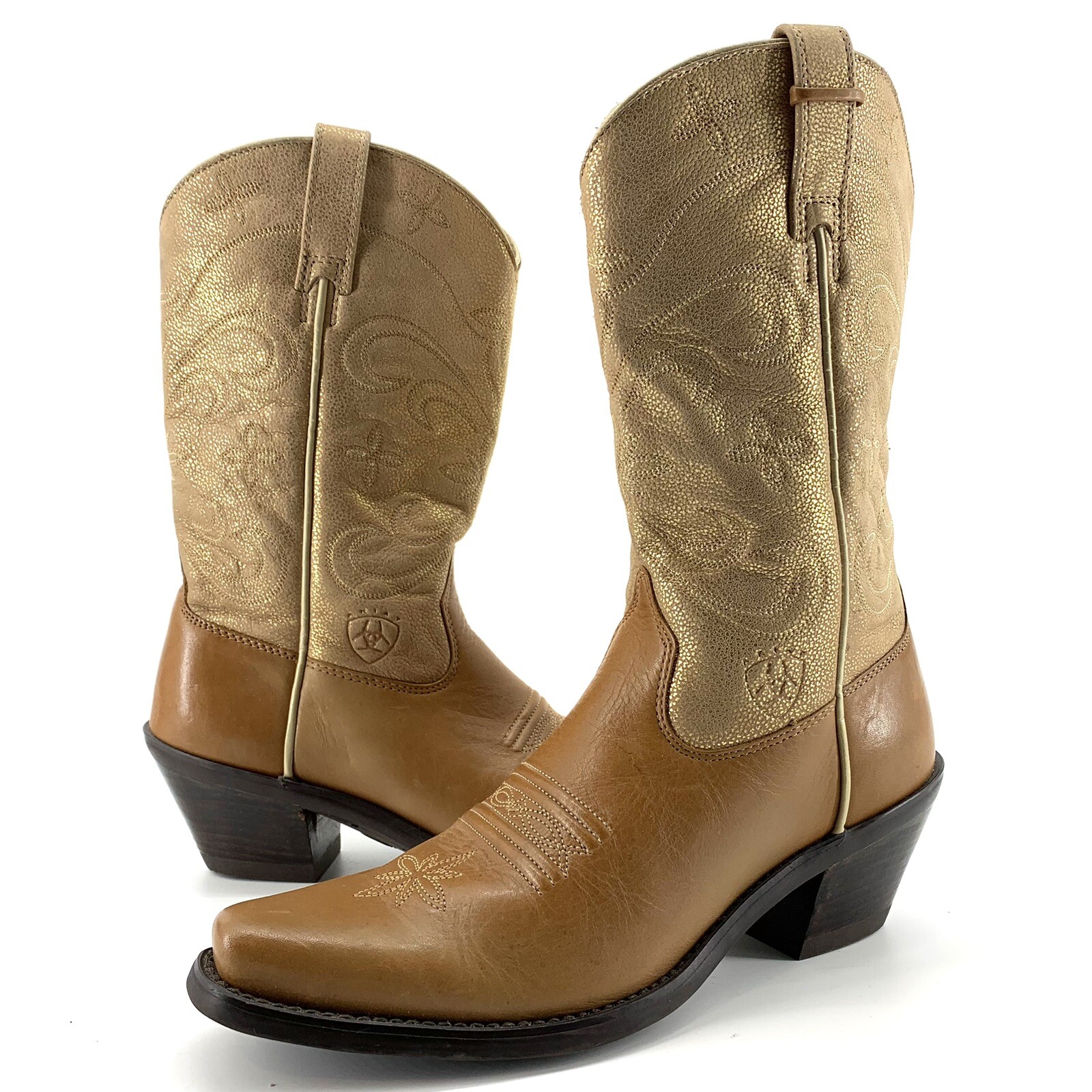 ARIAT ATS Womens Leather Western Boots Two Tone Size 6 B