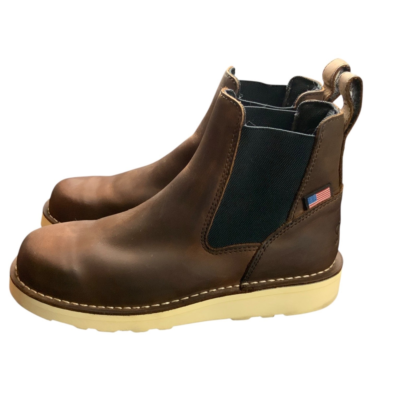 Danner Bull Run Chelsea 5” Wedge Boots W 10 Brown Leather USA 15482 Oil Resist