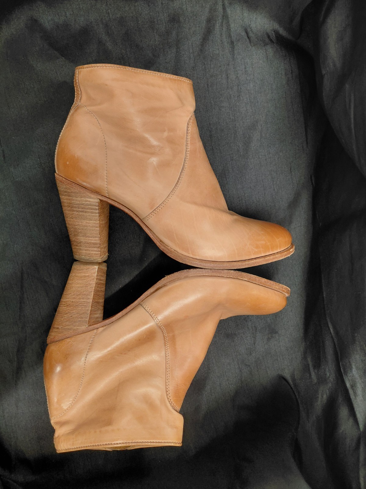 N.D.C. Made By Hand Women Ankle Boots Light Brown Leather Made In Spain Size 40