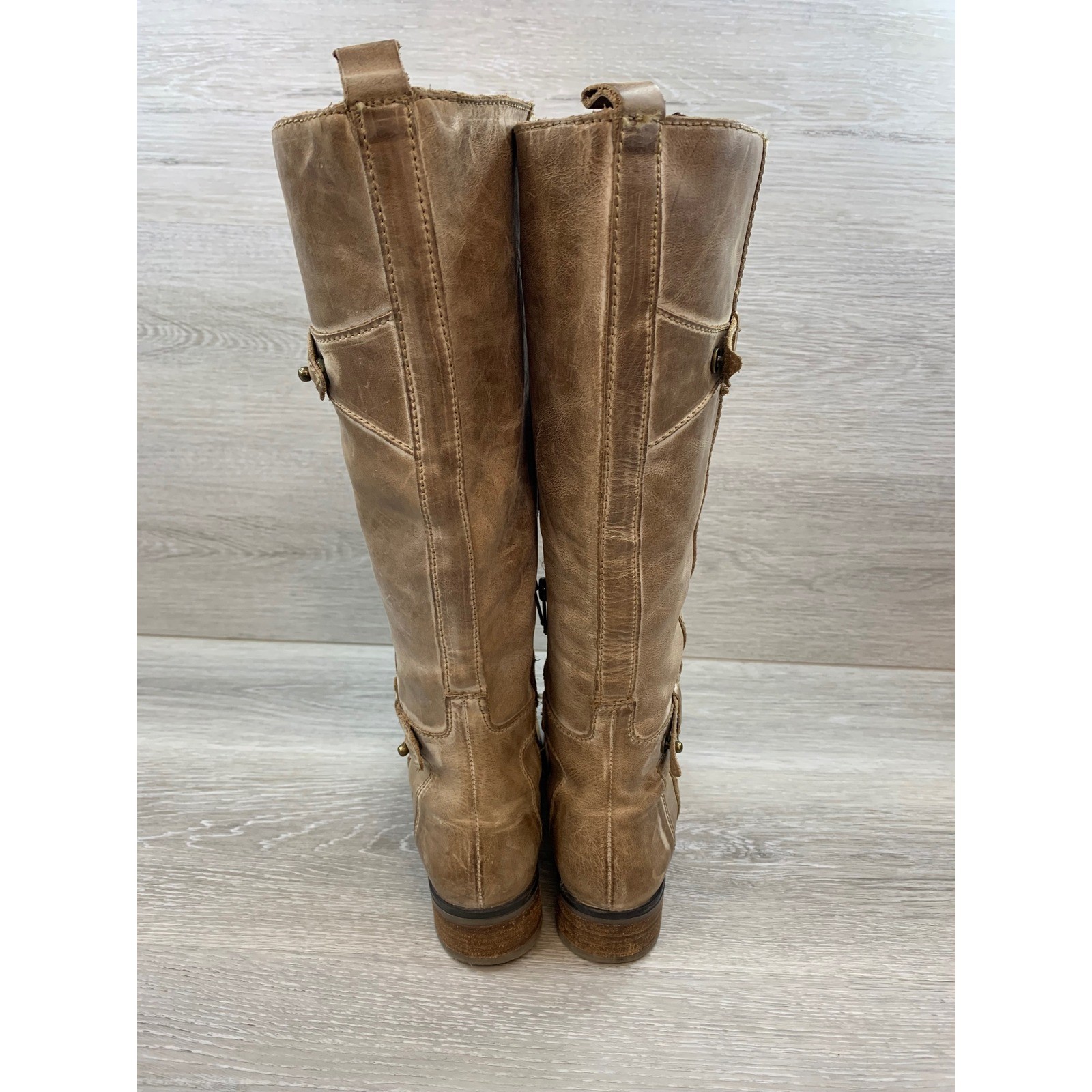 Corral Women’s Boots Western Distressed Tan Leather Tall 7 Harness Shoes