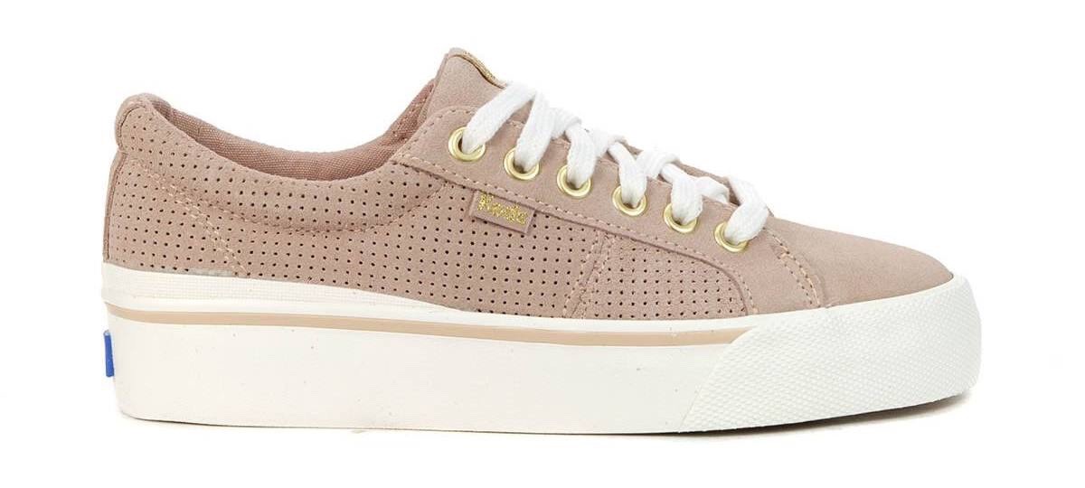 Keds Jump Kick Duo Mauve Suede Perforated Sneakers WH66049 Women US Size 8