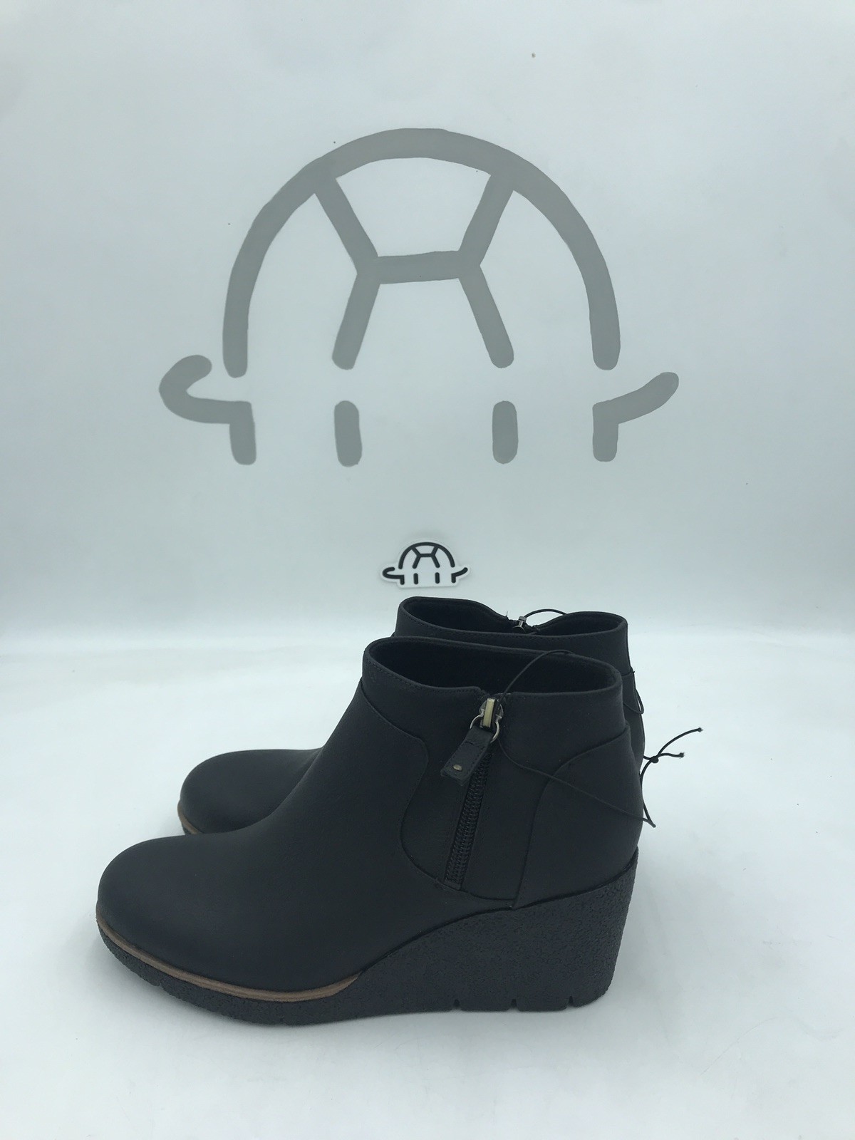 Dr Scholls Women’s Black Wedge Ankle Boots Side Zip