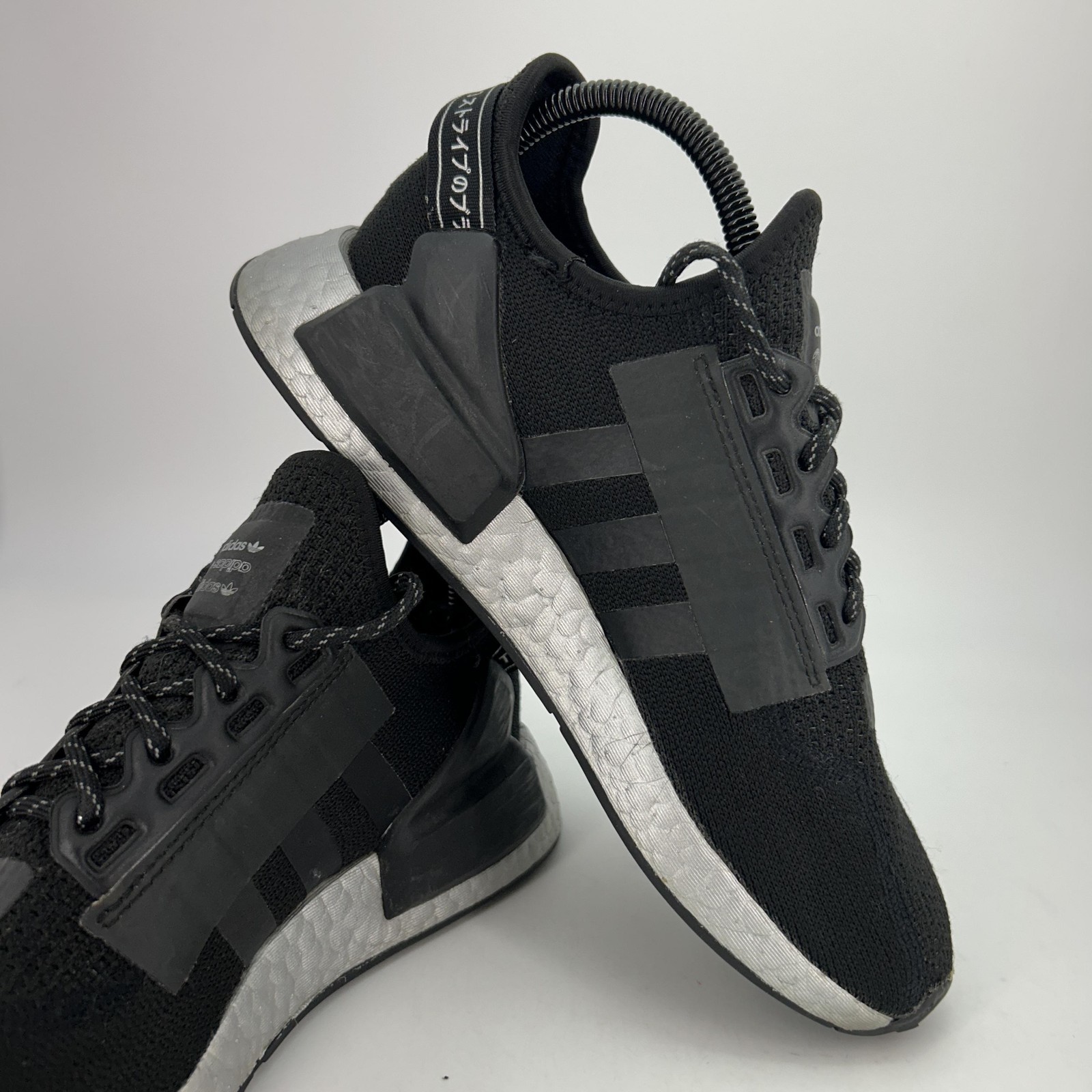 Adidas Shoes Womens Size 7.5 NMD R1 V2 Black Silver Boost Mesh Sneakers FW5449