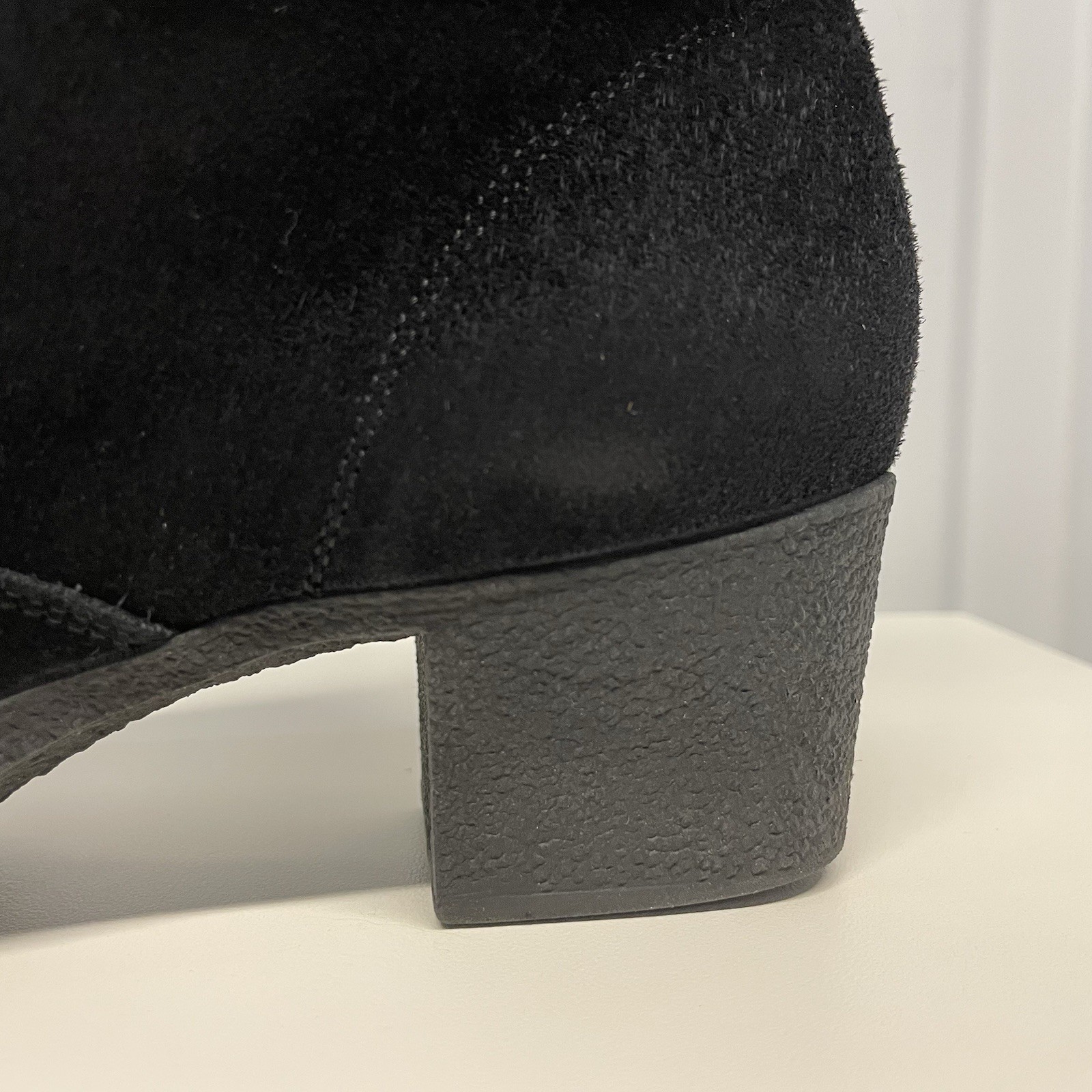 Vintage 90s Ferragamo Black Suede Logo Ankle Boots Women’s 5.5 B