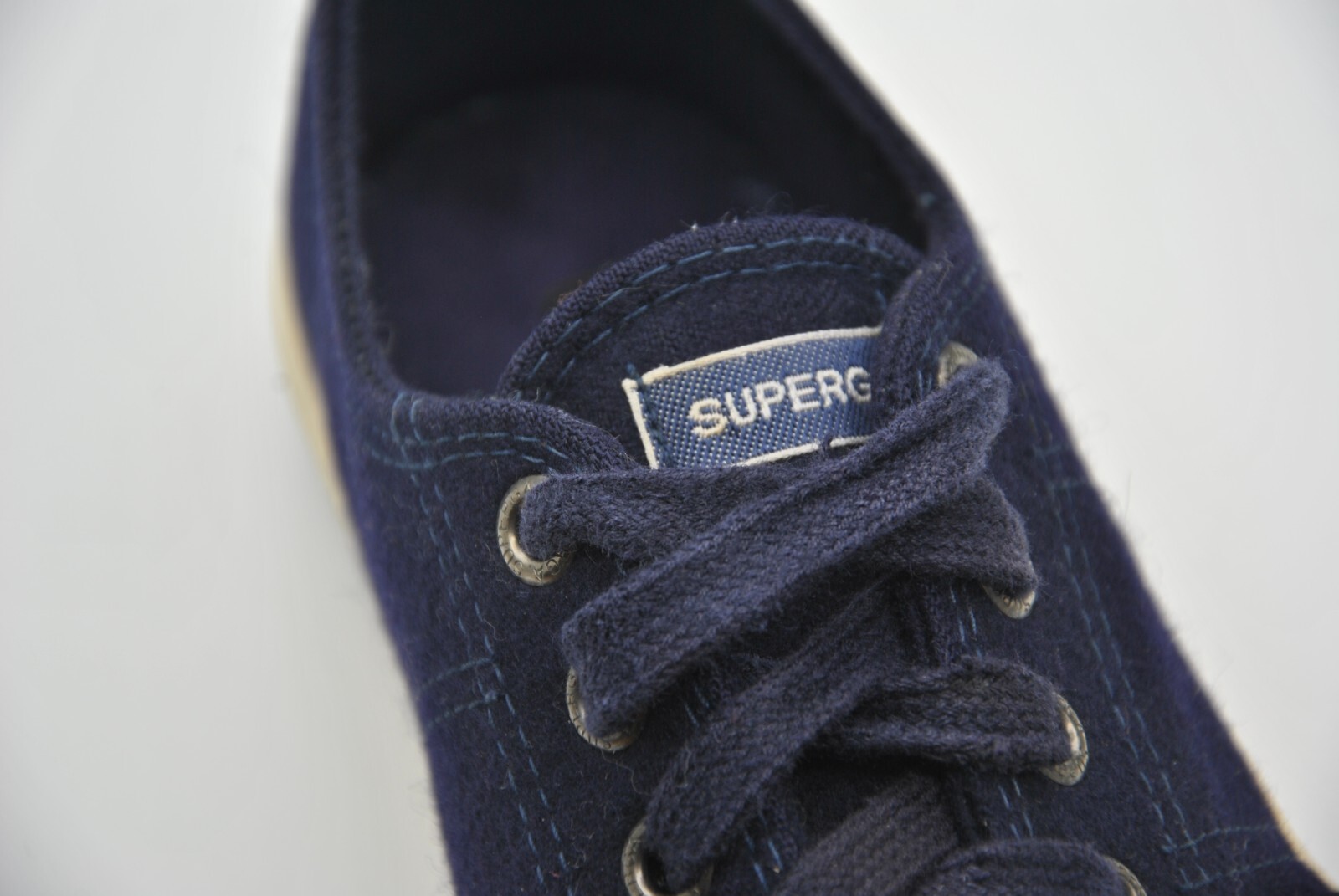 Superga Loro Piana Cashmere Women Shoes Sneakers EUR 36 USA 5 Navy Blue 7823S