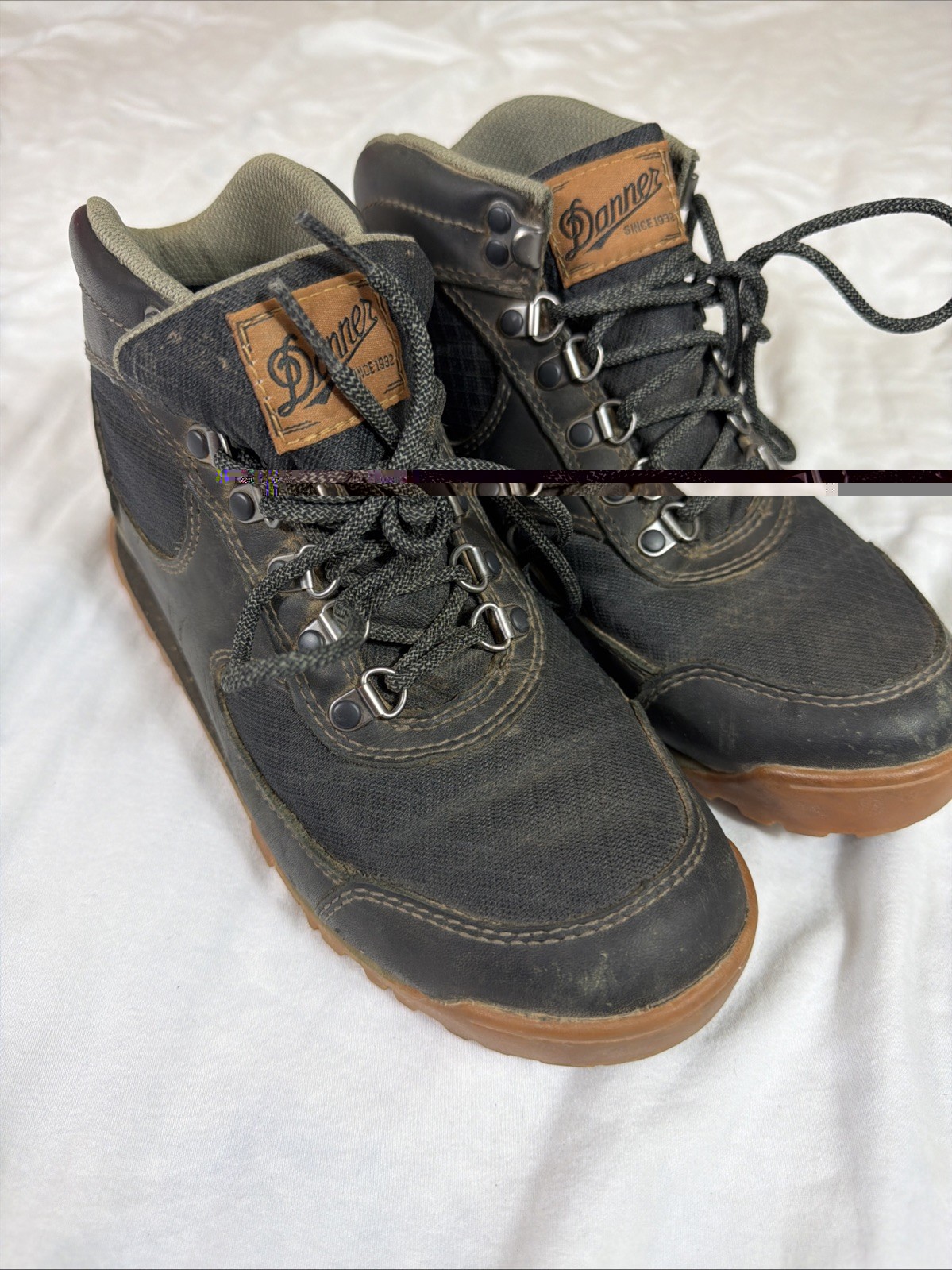 Danner Jag Mid Night Boots Womens 7 Black Leather/Mesh Hiking Trail Waterproof