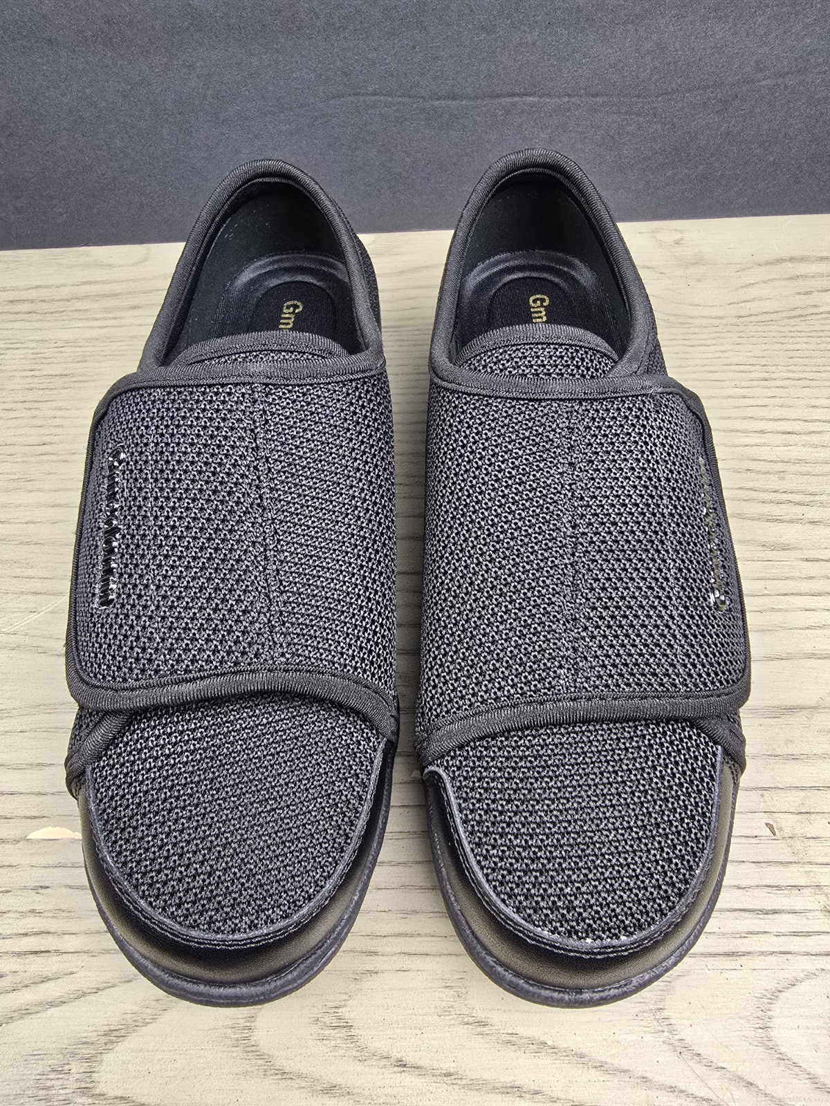 Gmedonm Adjustable Diabetic Lightweight Non-Slip Black Shoes Size 8.5 KJ228