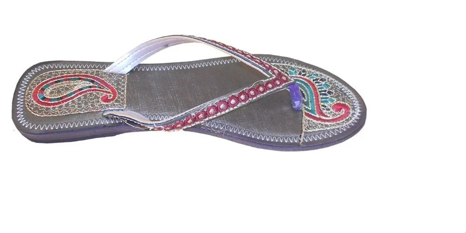 Women Slippers Traditional Handmade Leather Indian Footwear Flat US 6