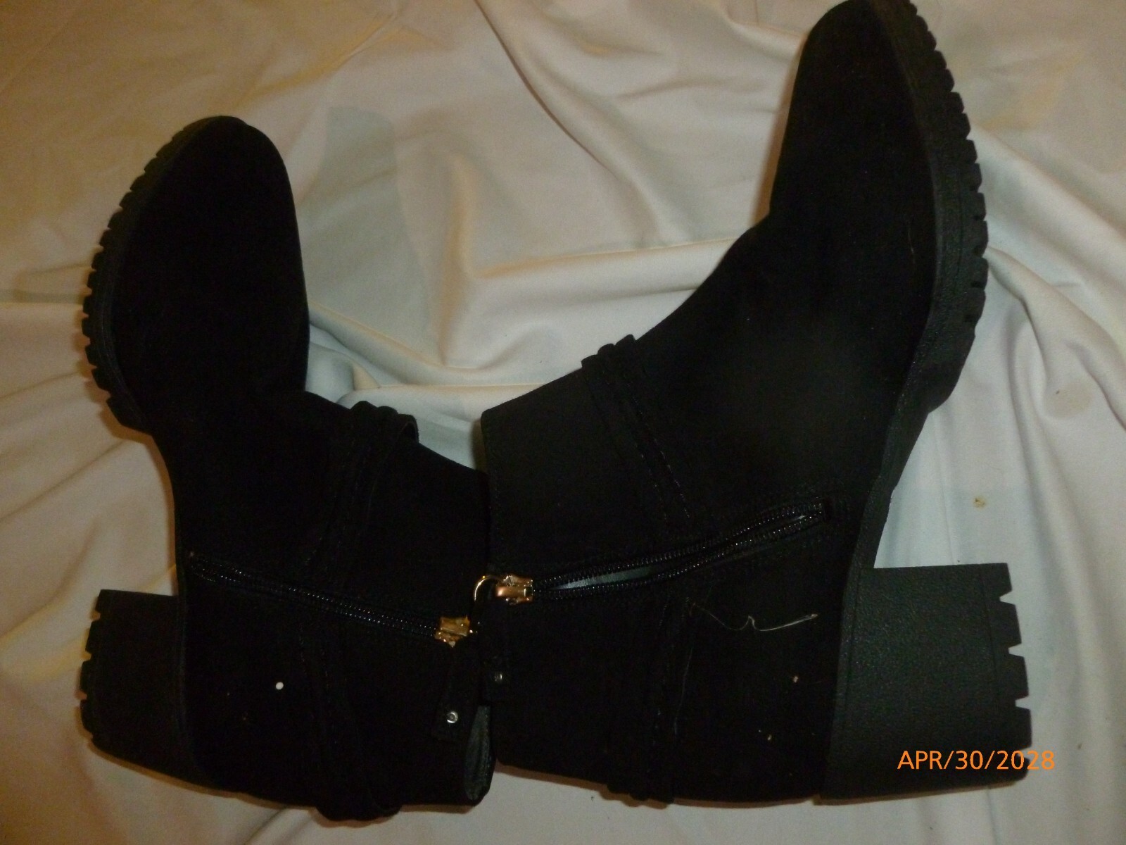 Dr. Scholl’s Women Zip Ankle Boots Black Leather Harness sz 40 US 10 M