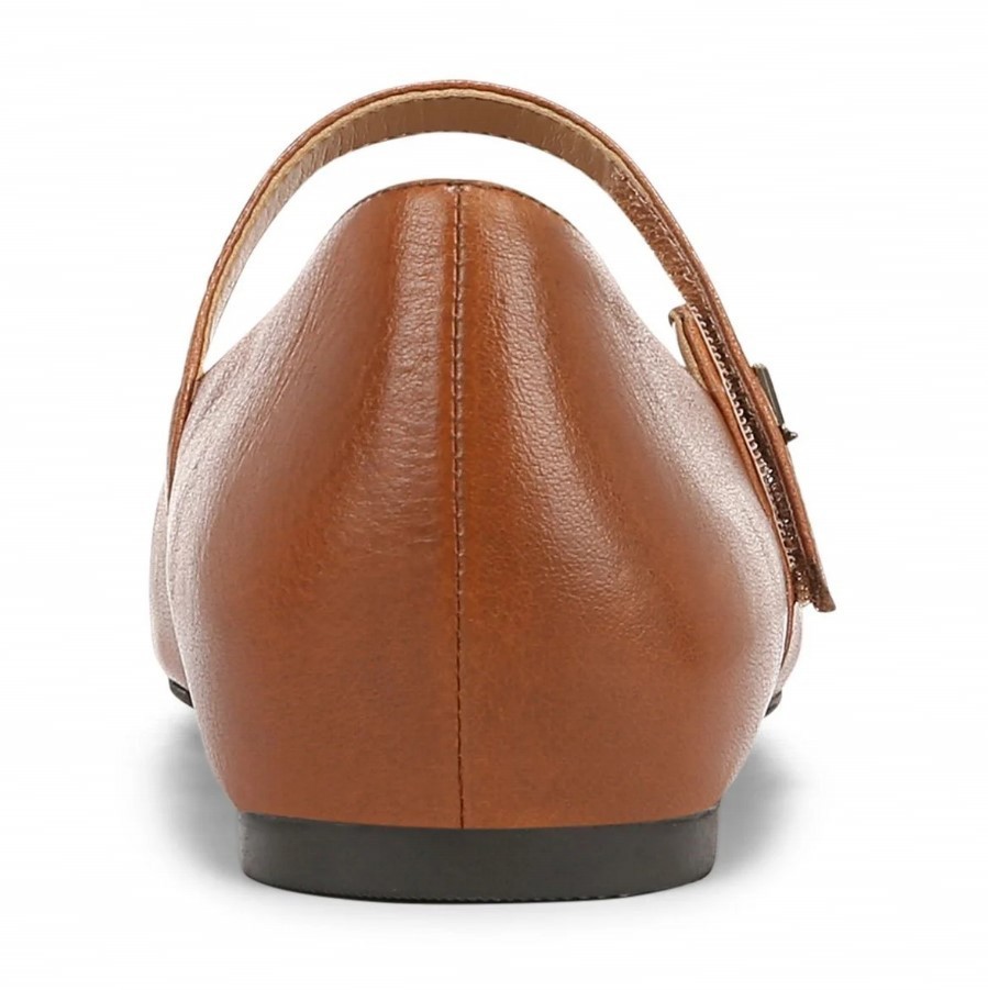 VIONIC Women Alameda Mary Jane Flat , Tan Leather (NEW)