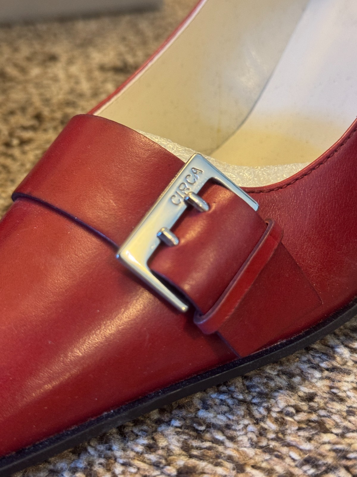 NIB Circa Joan & David CJ Calliope Red Leather Pumps Sz 7M Deadstock w/ Dust Bag