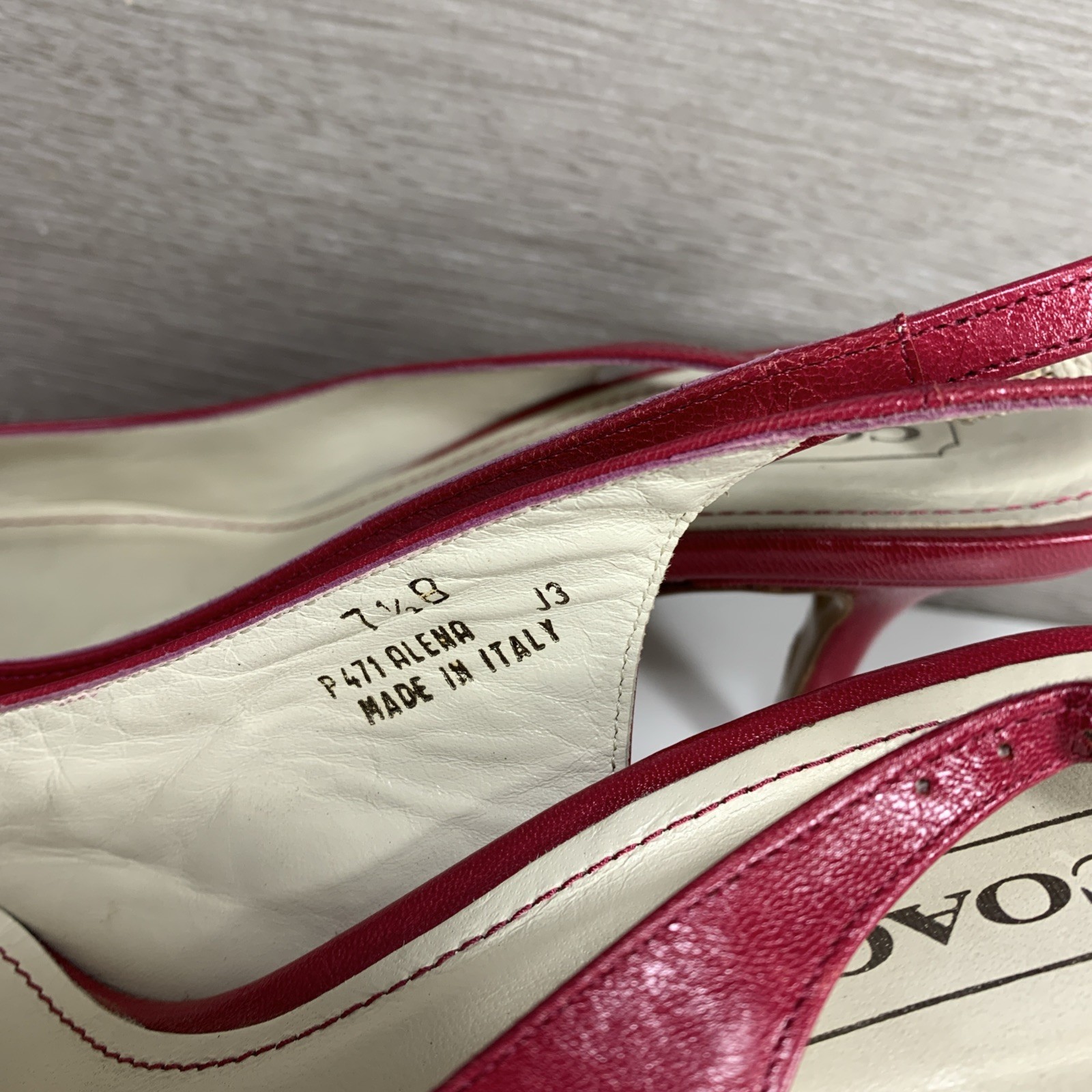 Vintage COACH Alena Pink Leather Slingback Sz 7.5B 2.5in Heel Shoes