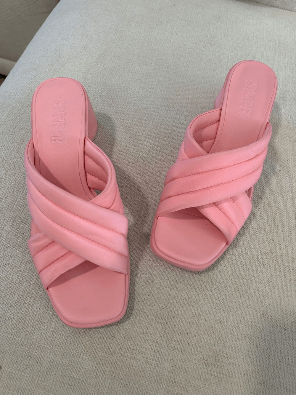 CAMPER Kiara Pink Textile Cross-strap Sandals, Size EU40/US9, NWT No box display