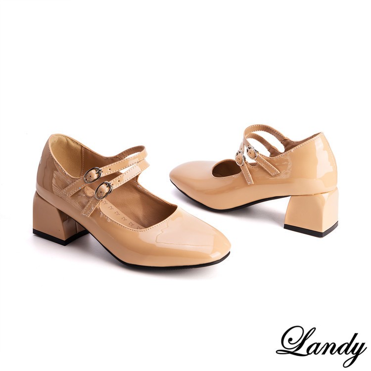 Women’s Candy Mid Block Heel Mary Janes Shiny Buckle Wedding Pump Shoes 50/52/54