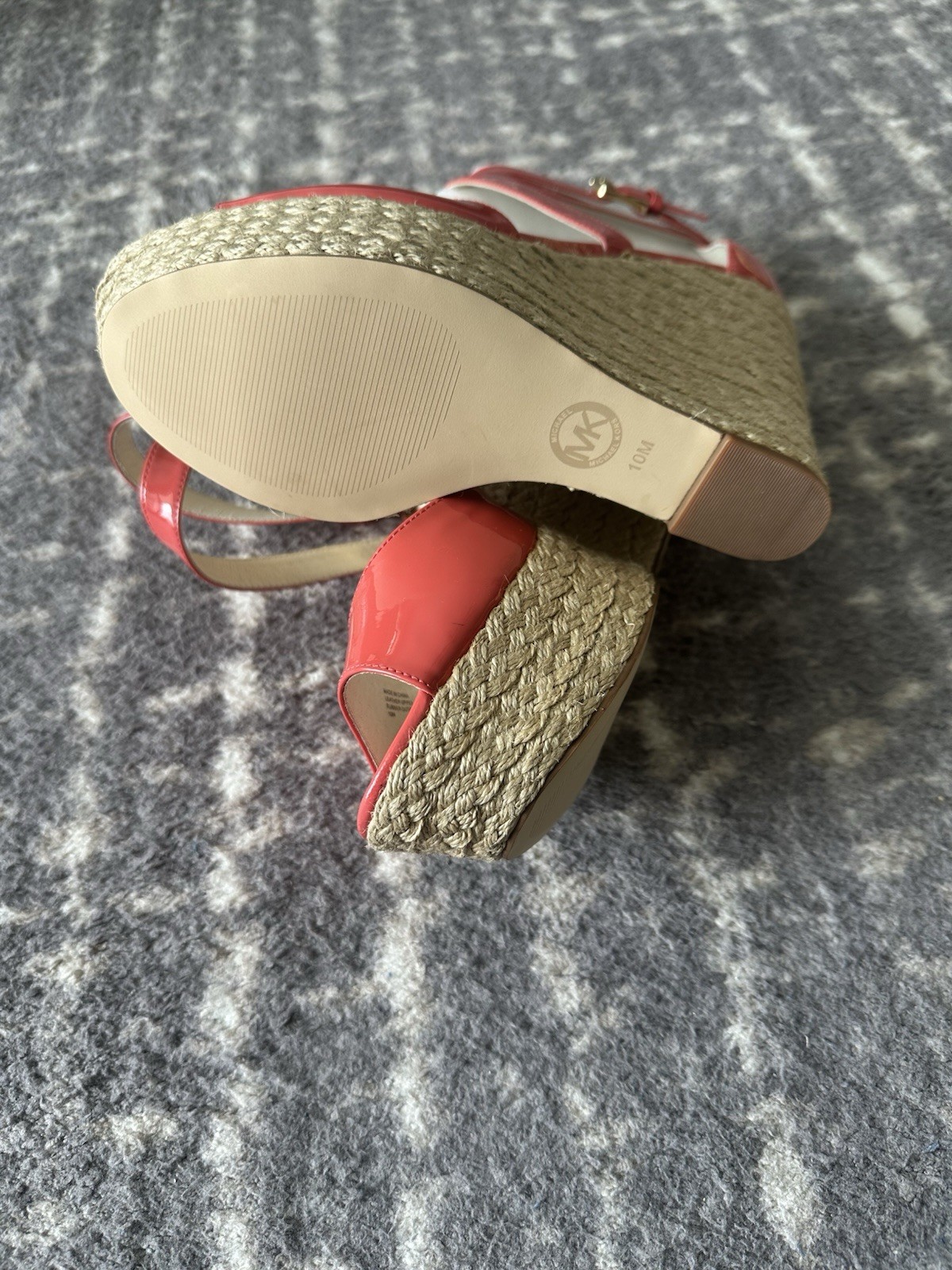 Michael Michael Kors Coral Patent Espadrille Wedge Sandals Women’s Size 10M