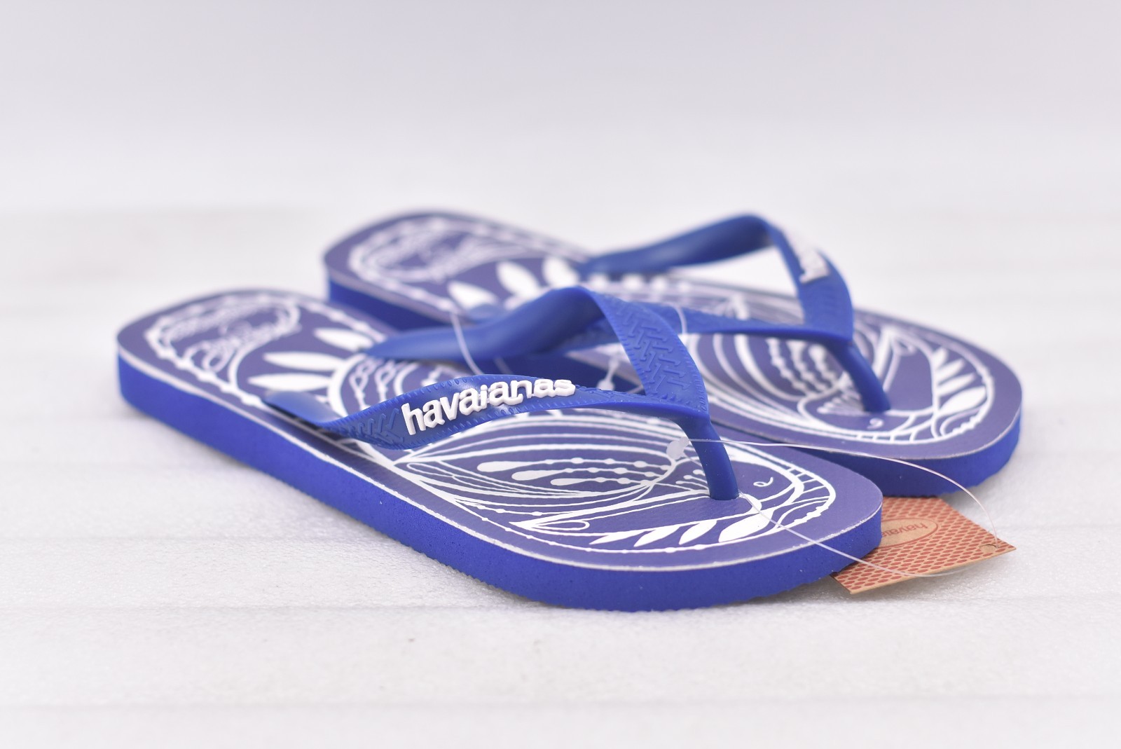 Womens Farm x Havaianas Marine Blue Flip-Flops Size 7/8 (EU 39/40)