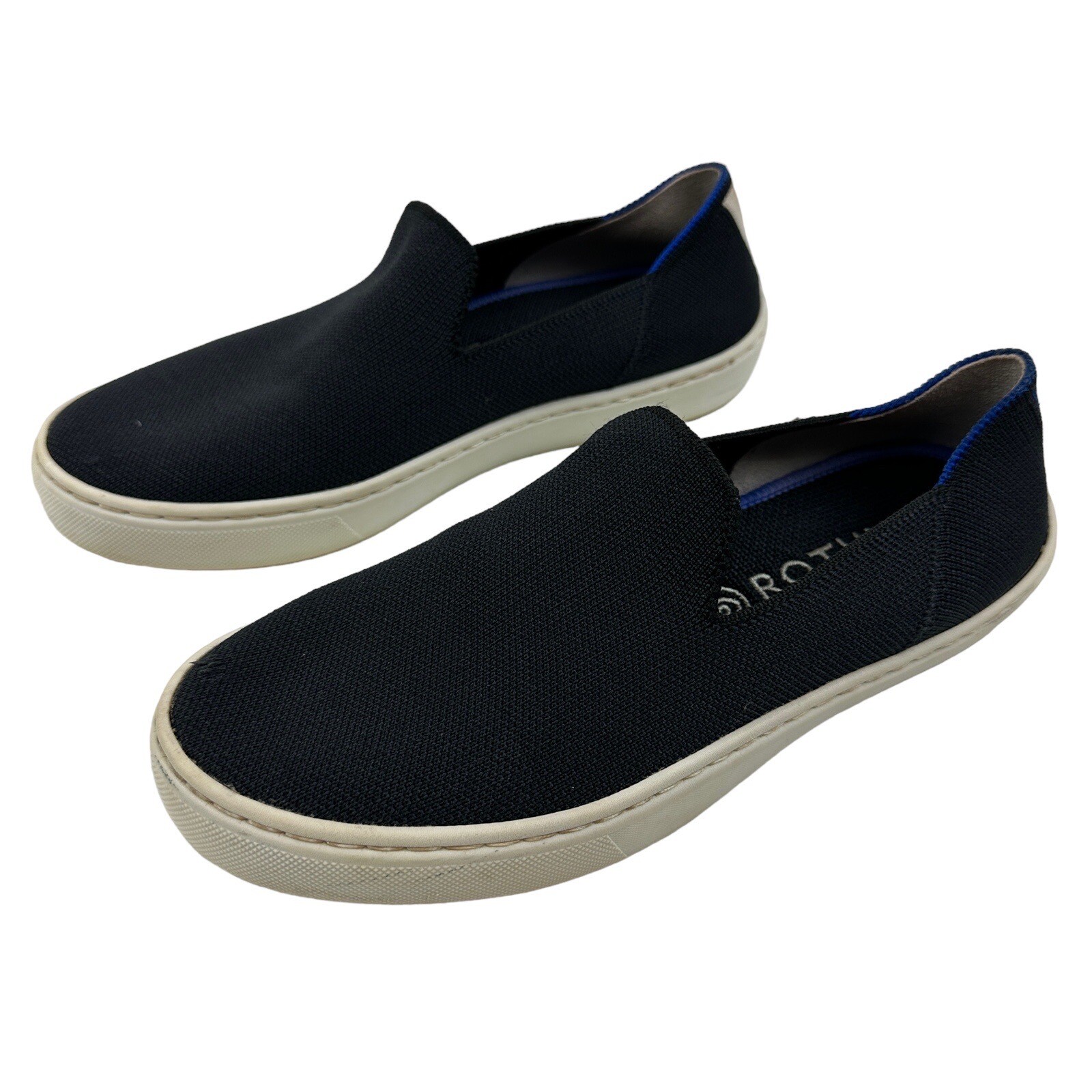 ROTHY’S Black Original Slip On Sneakers Size 6 Washable Knit Recycled Materials
