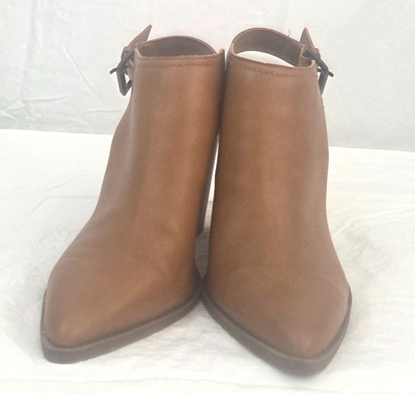 A New Day Women’s Brown Slingback Booties Pointed Toe Block Heel Size 9