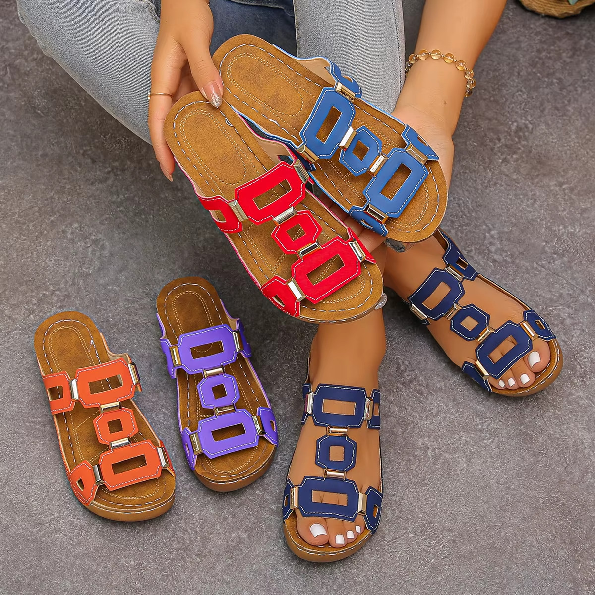 Women Roman Wedge Sandals Comfortable Gladiator Platform Summer Beach Shoes