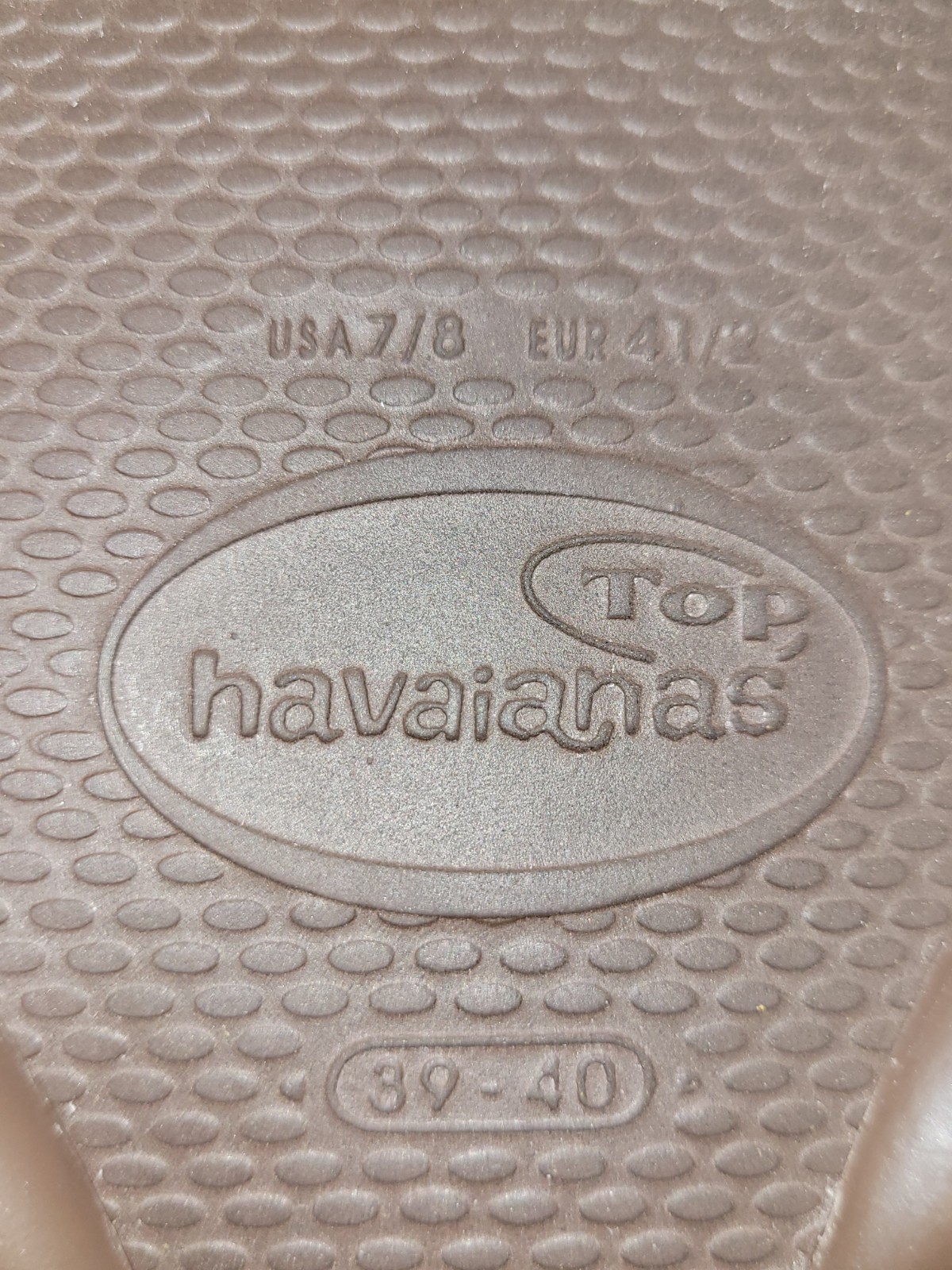 Havaianas Slim Glitter II brown sandals & rhinestone embellished straps W 9/10