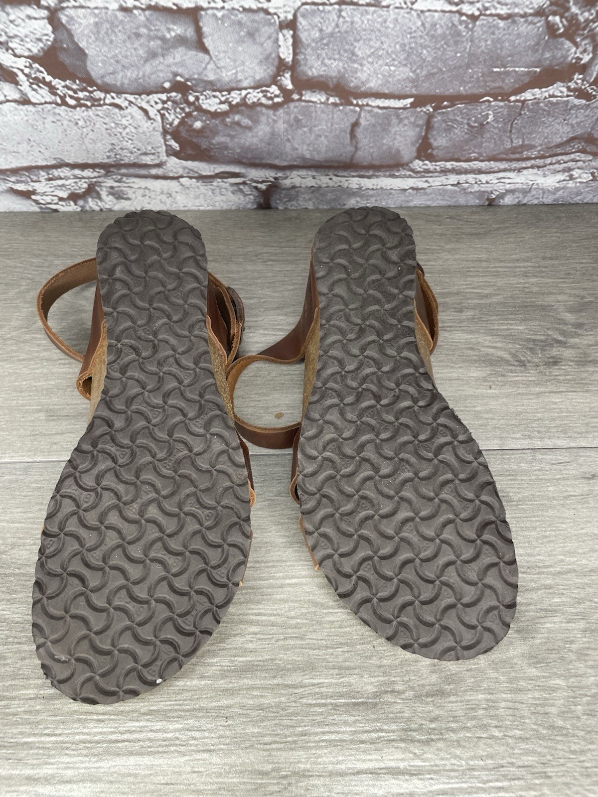 Papillio BIRKENSTOCK Lola Brown Leather Ankle Strap Sandals Women Sz 36EU/6M US