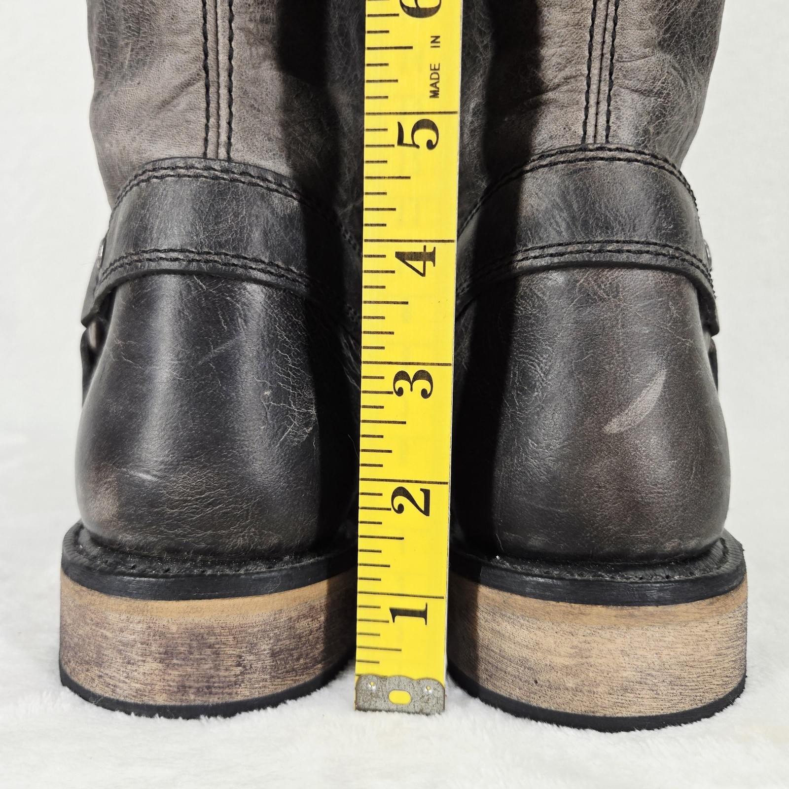 Harley Davidson Boots Womens 9.5 Gray Salley Harness Biker Motorcycle Side Zip