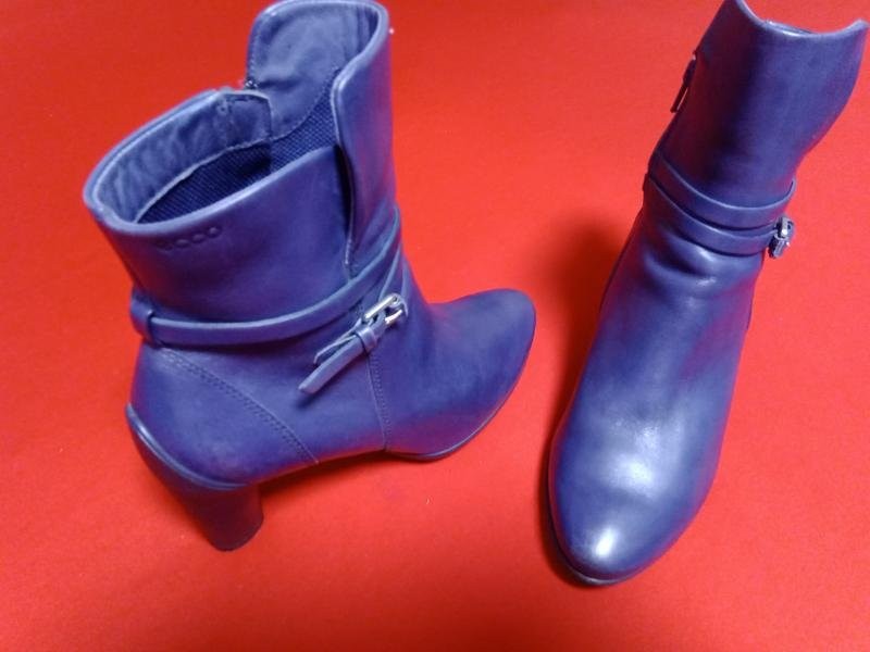 women ecco boots navy leather 40 #3QY5