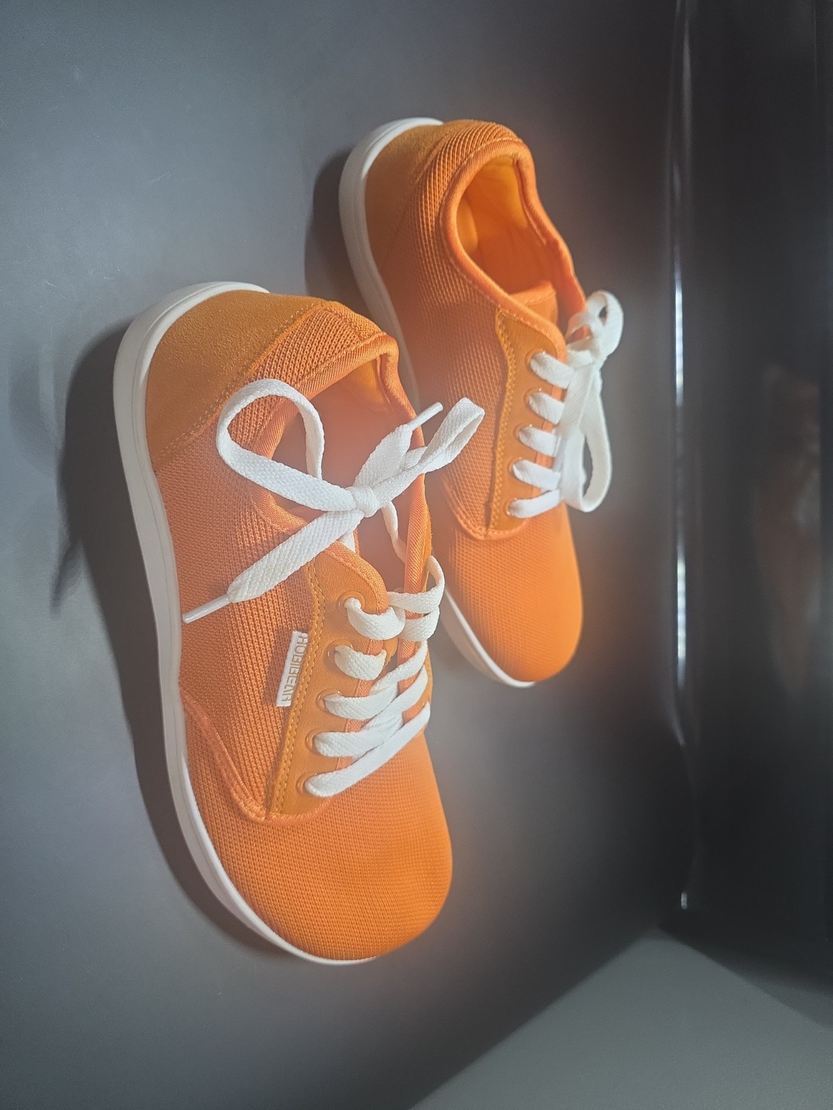 Hobibear Women’s Orange/White Mesh Lace-Up Low Top Sneakers GS6968 Size 7