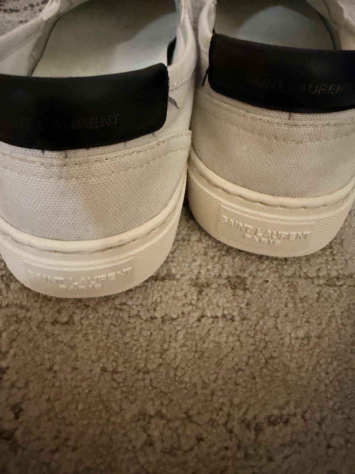 Saint Laurent YSL canvas slip-on sneakers White Shoes Women’s Sz 40 10 US Used