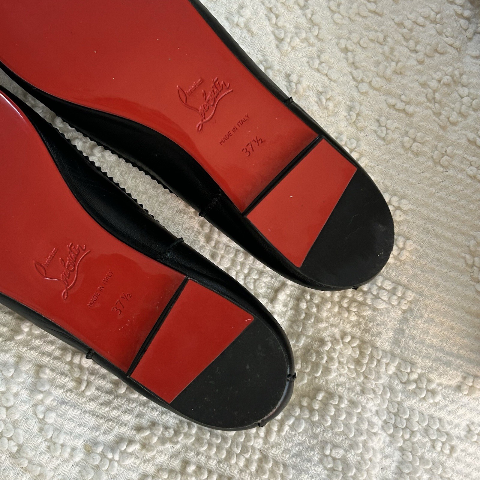 Christian Louboutin Mamadrague Ballet Flats Black Napa Leather 37.5