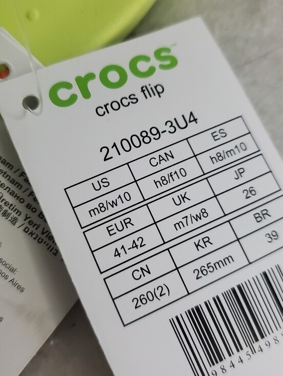 NWT – Crocs Unisex-Adult Flip-Flop – Neon – W10