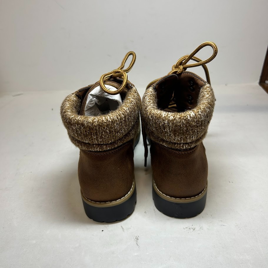 Cliffs Womens 7.5 M Cognac Suedette Sweater Pathfield Lace Up Boots NIB LV2