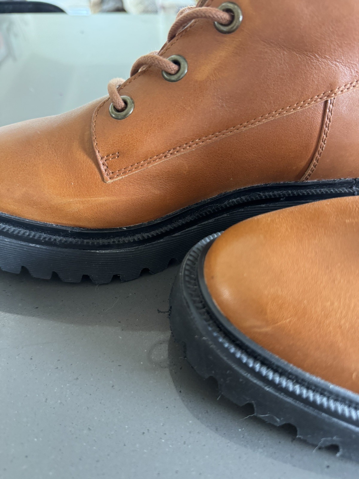 Madewell The Rayna Lace-Up Boot in English Saddle Brown Leather Size 10 NWOB