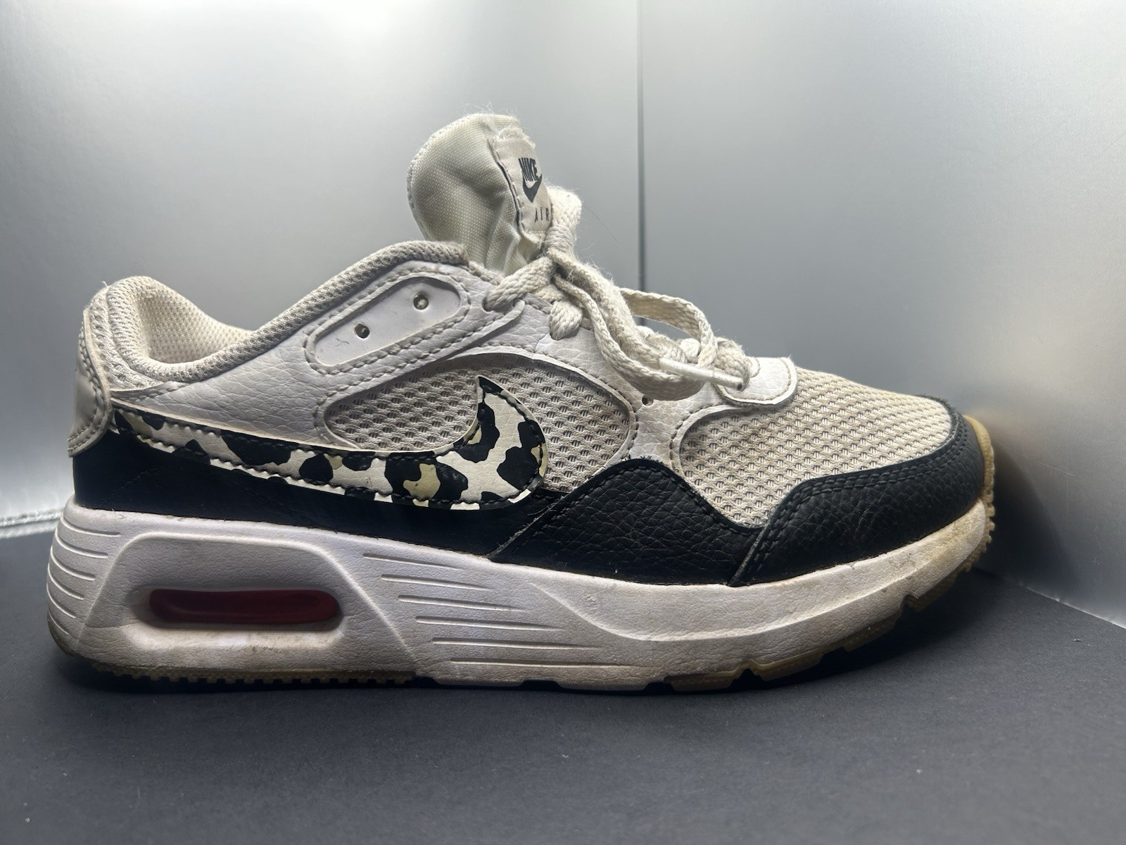 Nike Air Max SC Low Top Lace Up Sneaker White/Black Leopard DZ5200-100