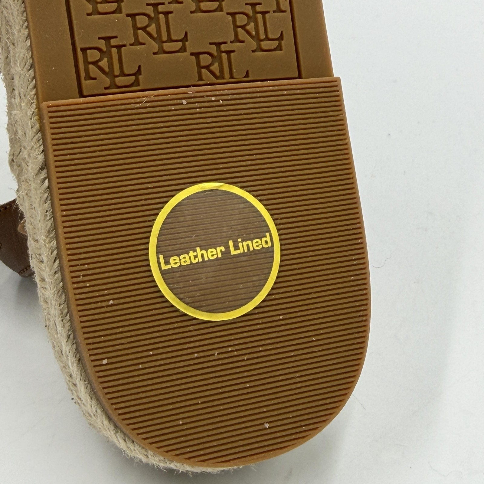 Lauren Ralph Lauren Payton Espadrille Sandals Shoes Womens 9.5 Brown Leather