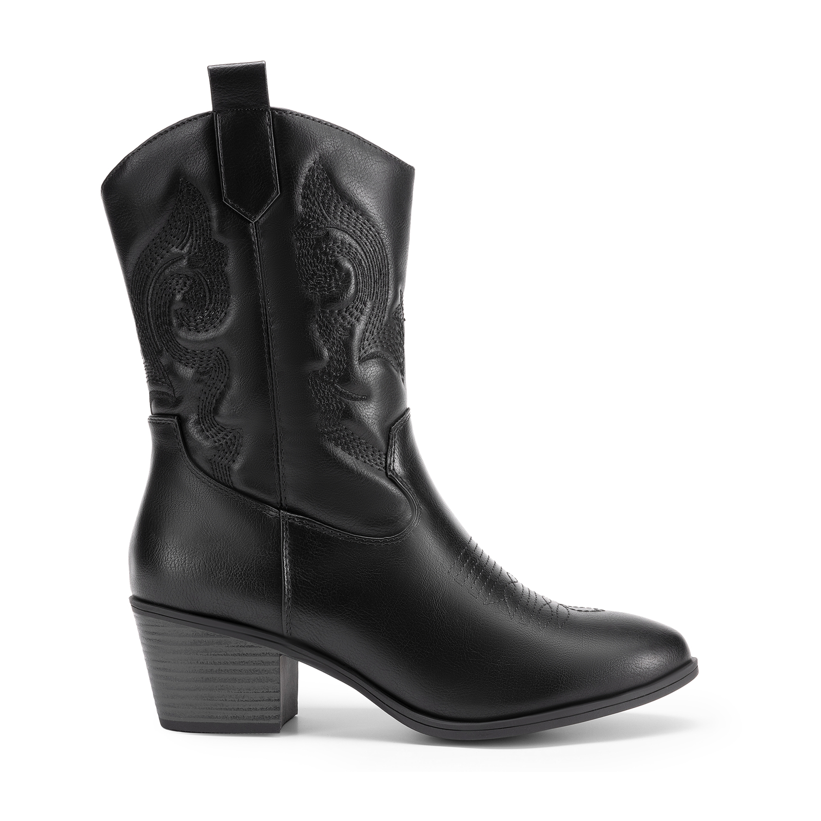 Women Western Boots Mid Calf Cowboy Cowgirl Boots Low Heels Fall Winter Boots