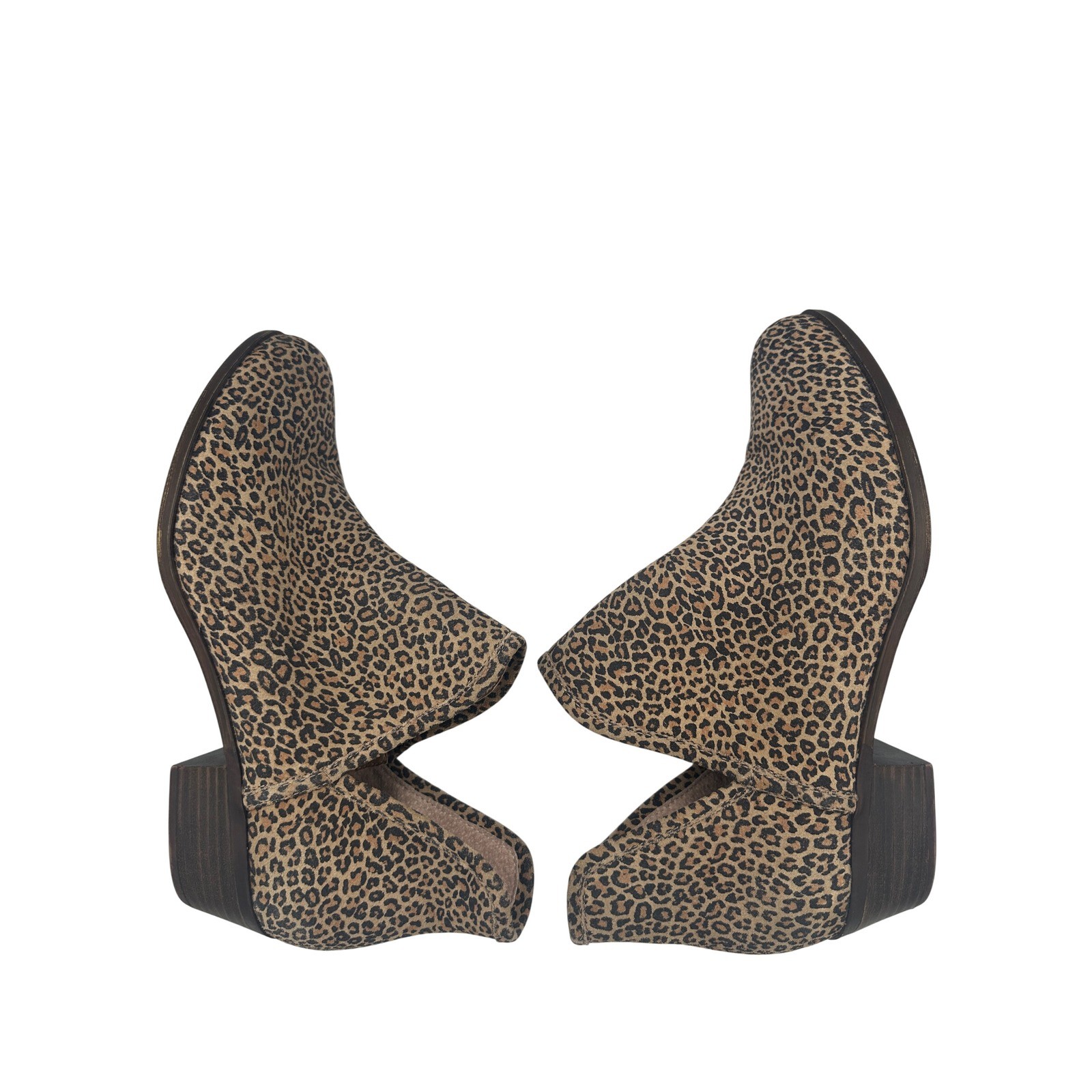 Lucky Brand Baley2 Booties Womens 13M Leopard Print Leather Cutout Ankle Boot