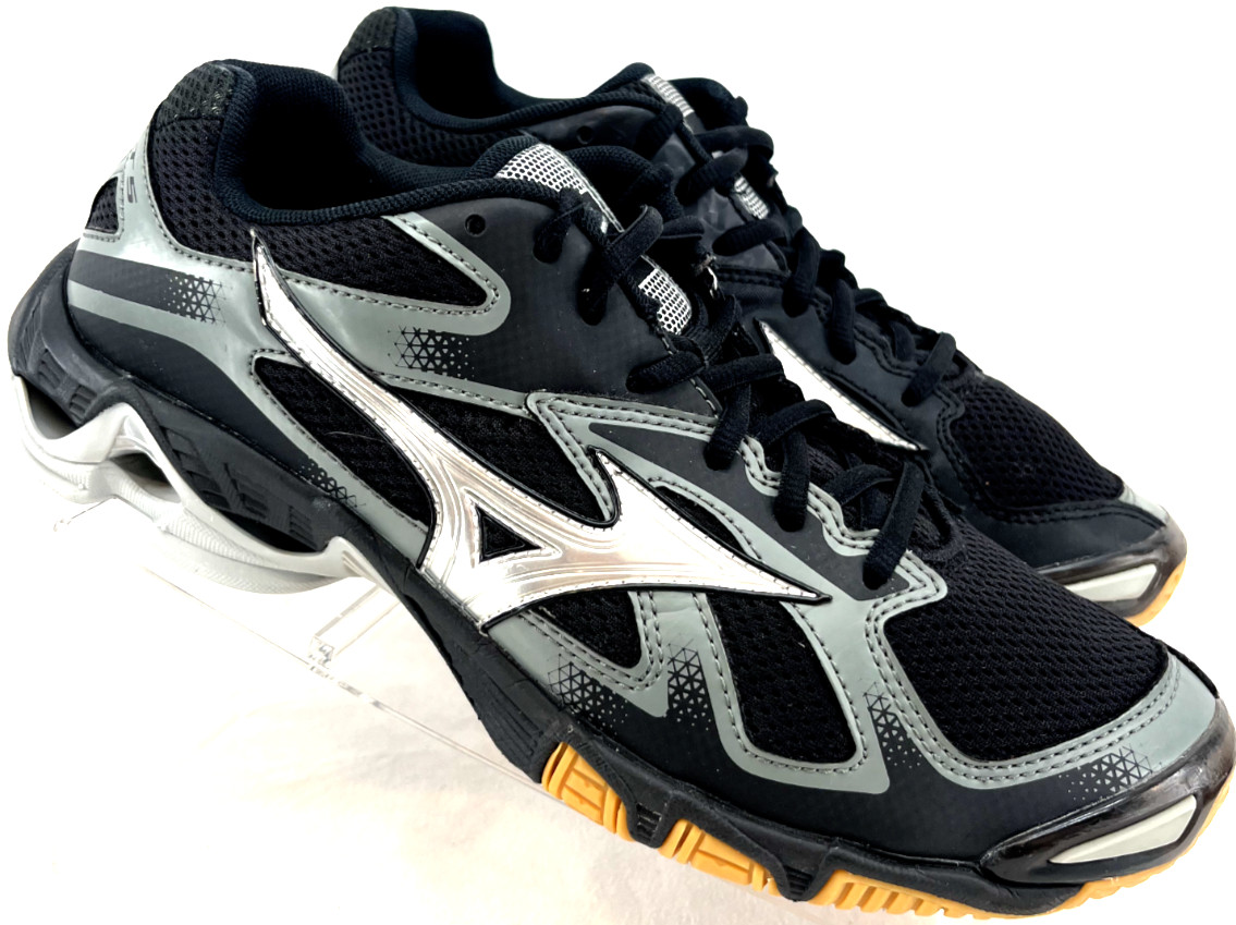 Mizuno Wave Bolt 5 Black Mesh Lace Up Gum Sole Volleyball Shoes Women’s 10