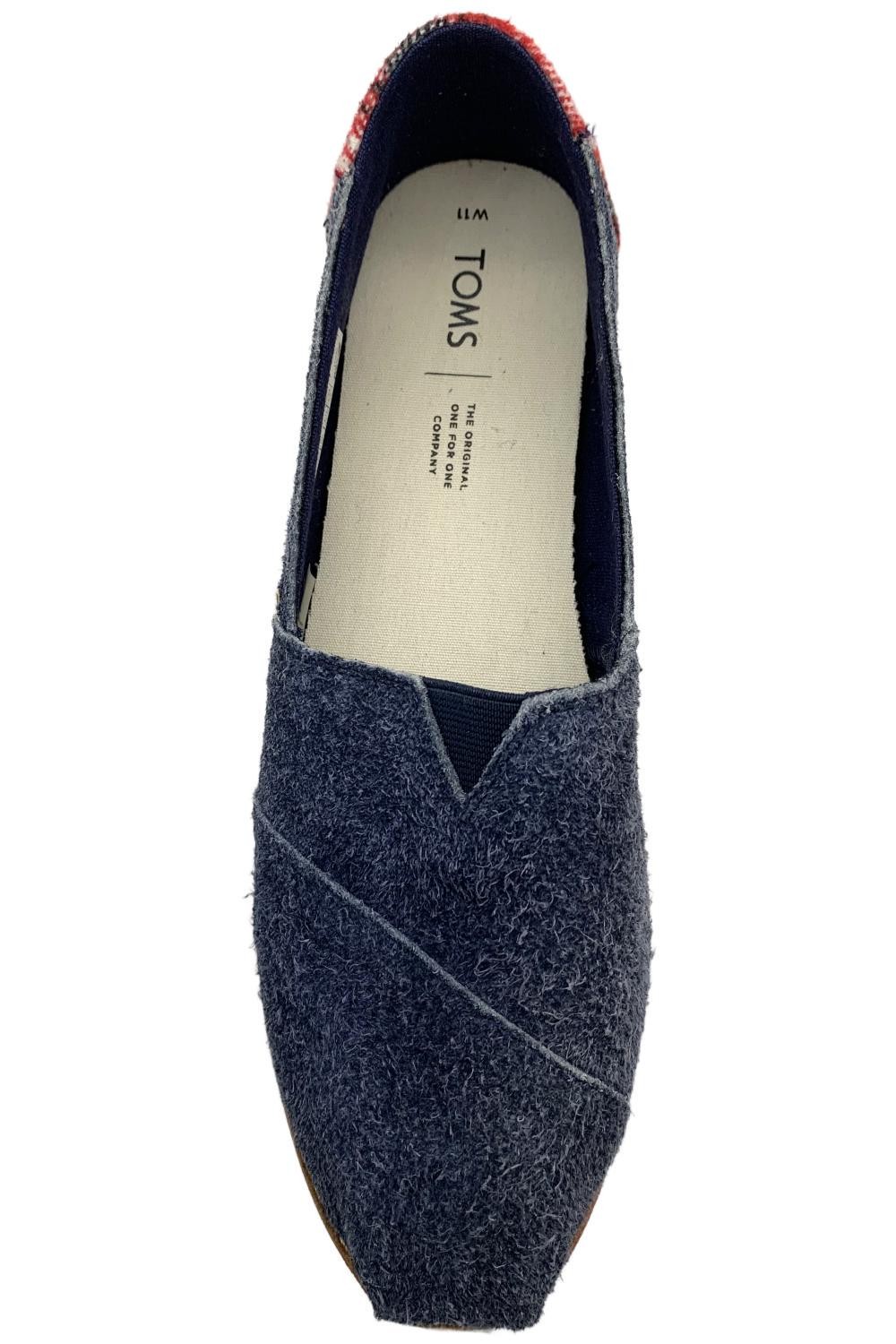 TOMS Women’s Alpargata Loafer Flat Blue Denim/Tartan