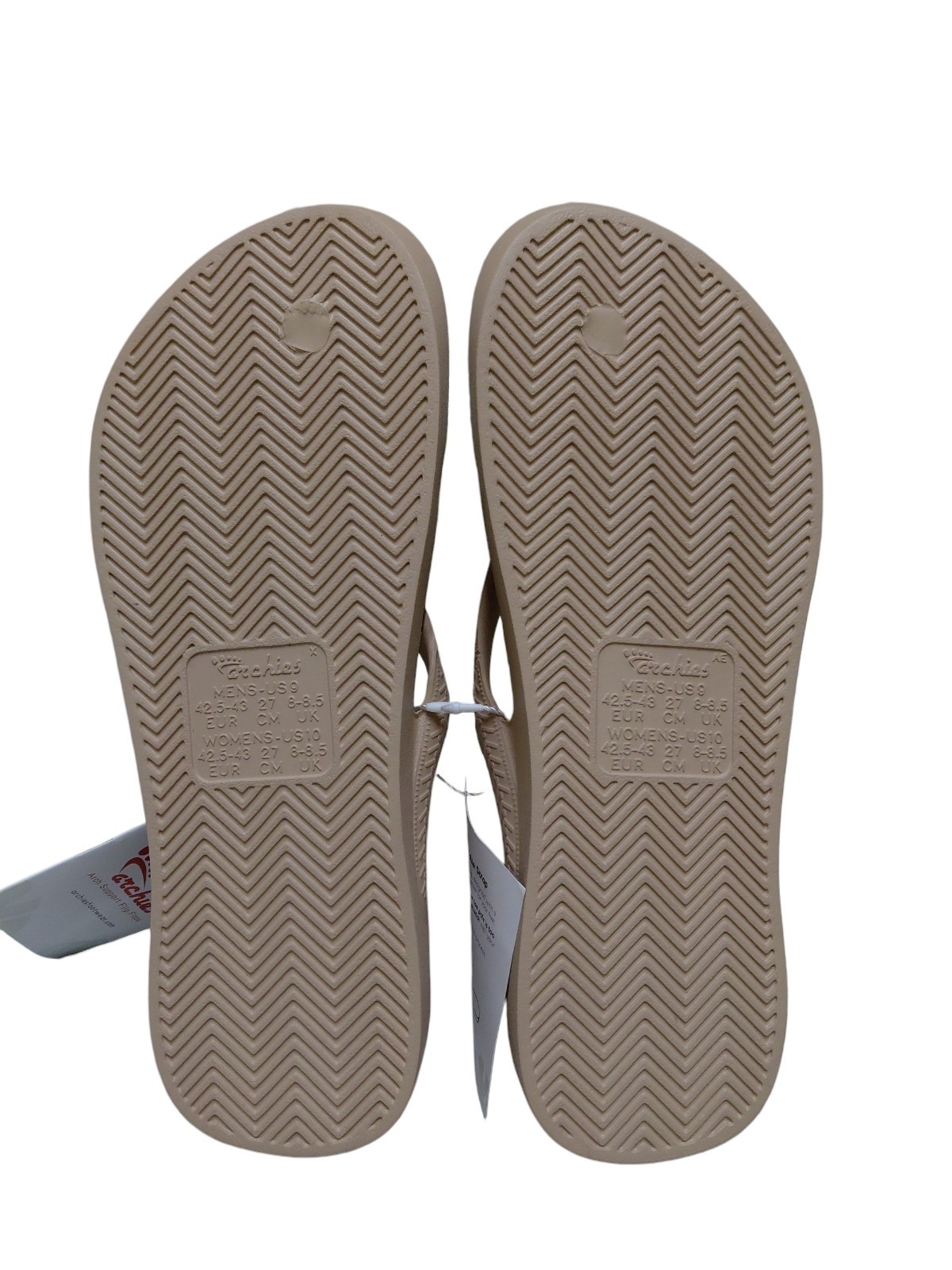 Archies Arch Support Thong Flip Flop Tan Unisex M9 / W10 New with Tags