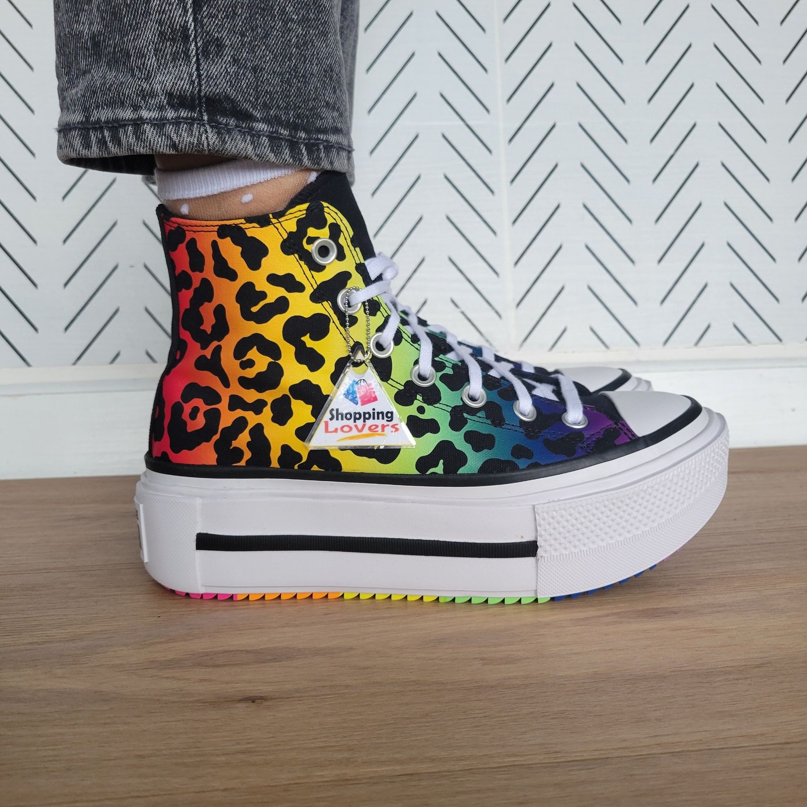 Converse Chuck Taylor All Star Platform Pride Sz 7.5 Women Shoes Leopard A15782C