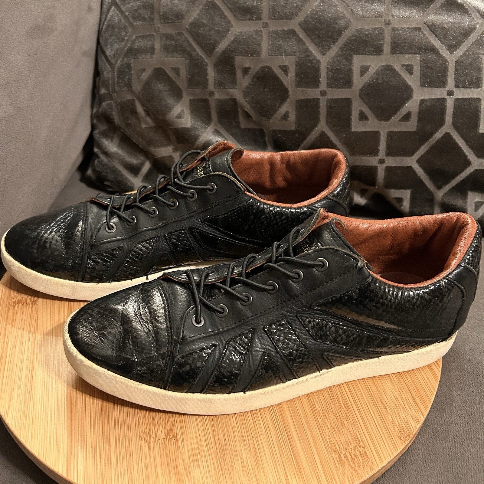Alexander McQueen X Puma Black Leather Low Lace Up Sneakers Women’s Size 8.5