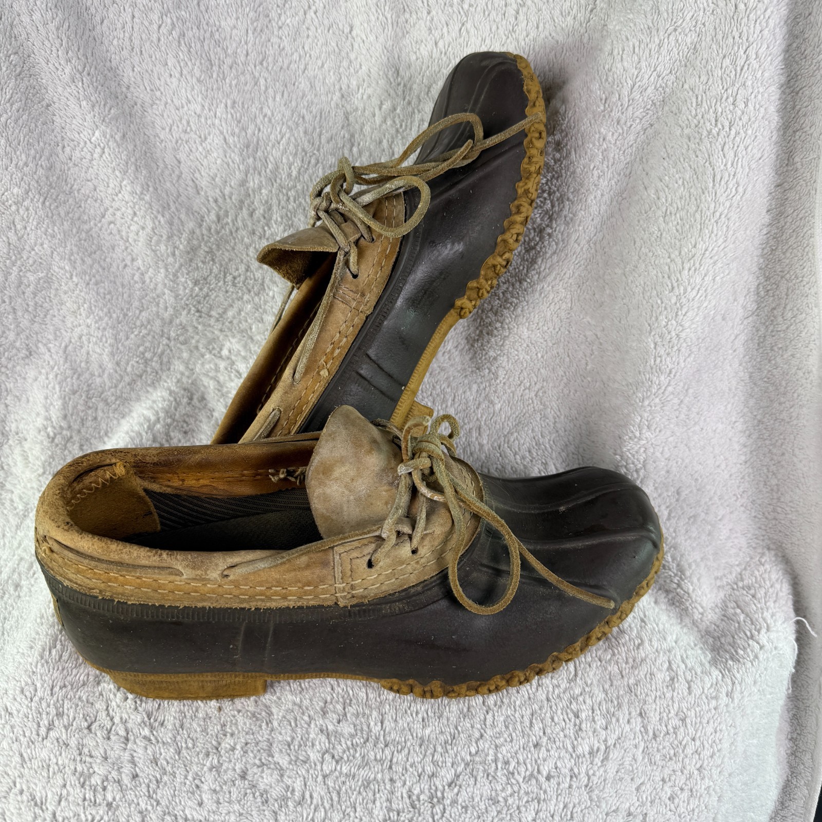 Vintage LL Bean Boot Womens Leather Rubber Duck Shoe Size 9M Made In USA Maine
