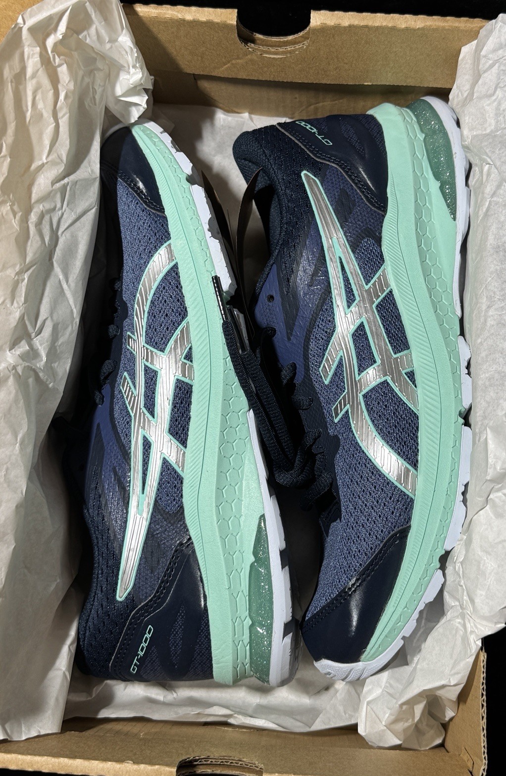 ASICS GT-1000 10 GS Thunder Blue Pure Silver Women’s Running Athletic Sneakers